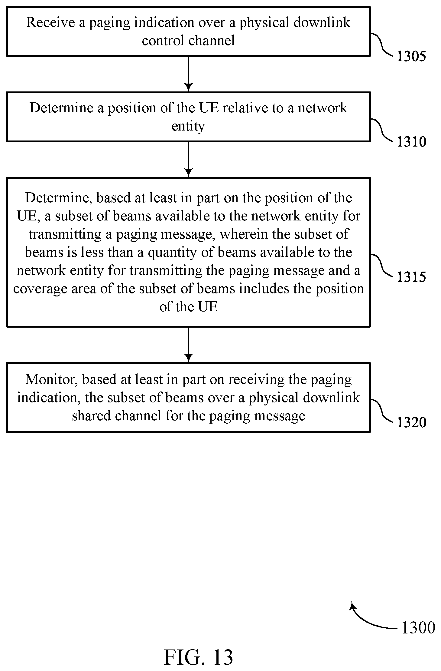 Patent US12581455 Figure 13 – Reduced beam for paging