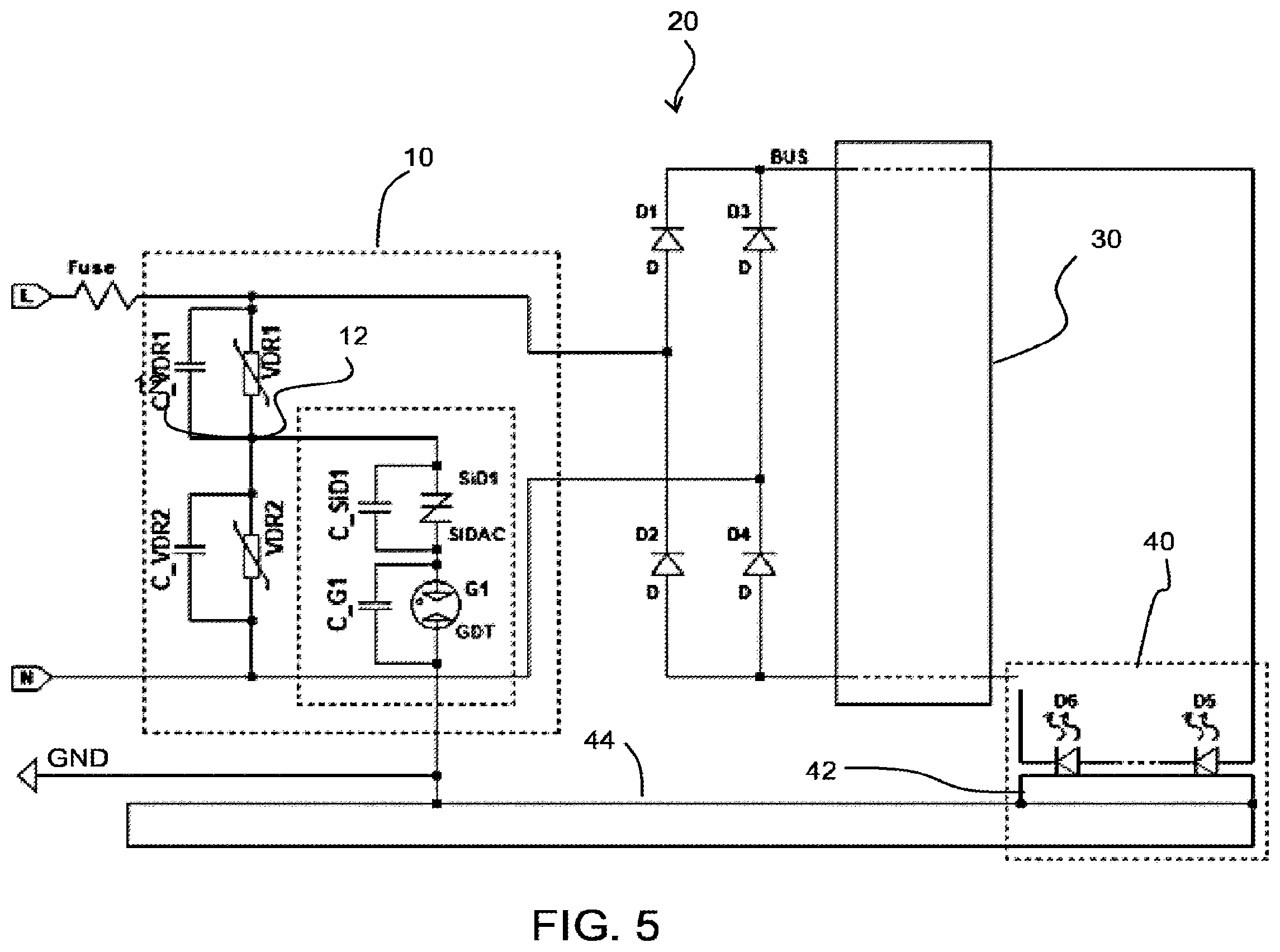 Patent US12581578 Figure 5 – Protection circuit for use in a lighting circuit