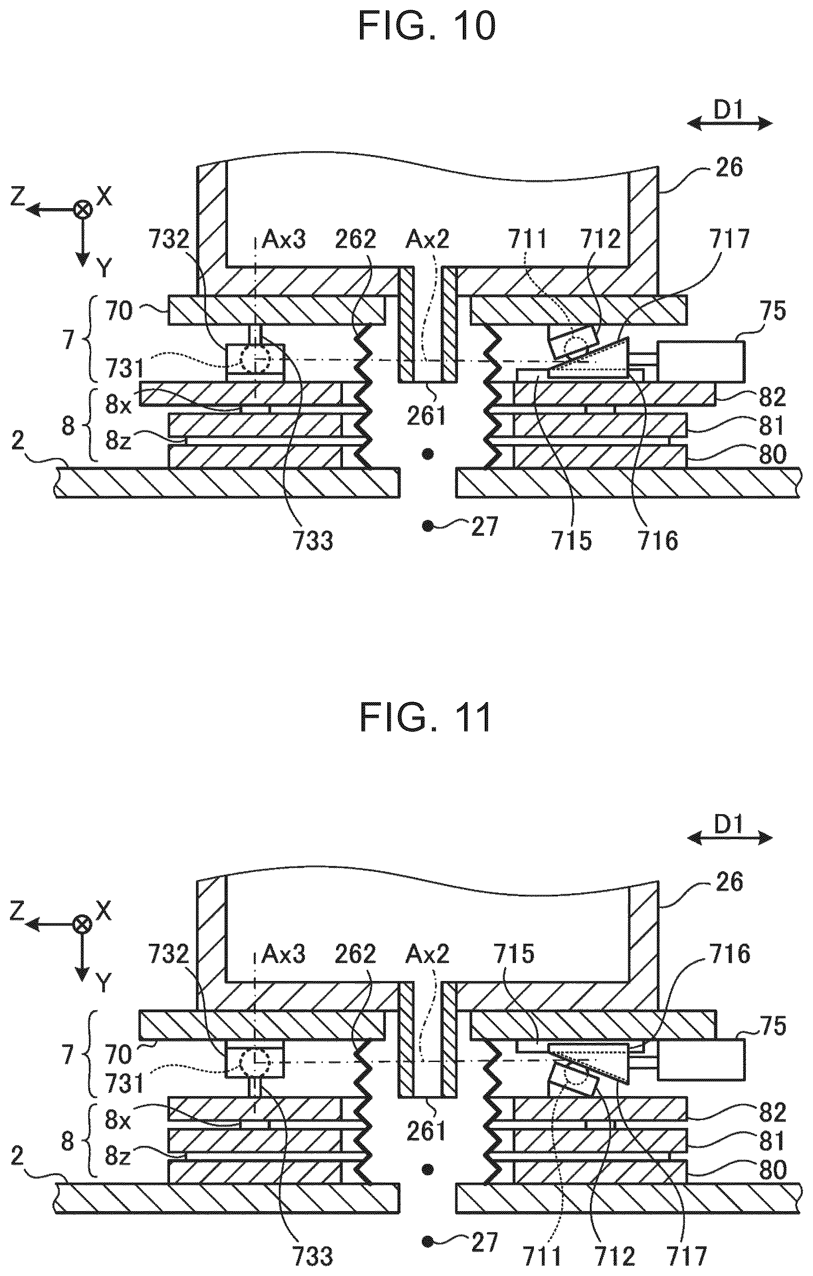 Patent US12581585 Figure 7 – Tilt stage, extreme ultraviolet light generation apparatus, and electronic device manufacturing method
