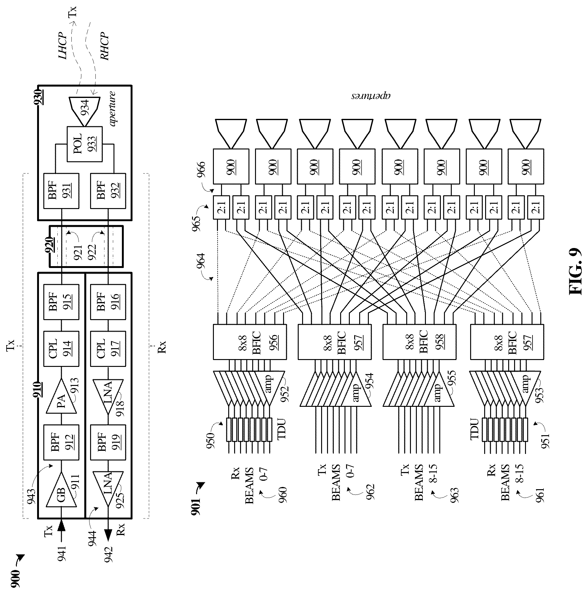 Patent US12581590 Figure 9 – High density radio frequency connections