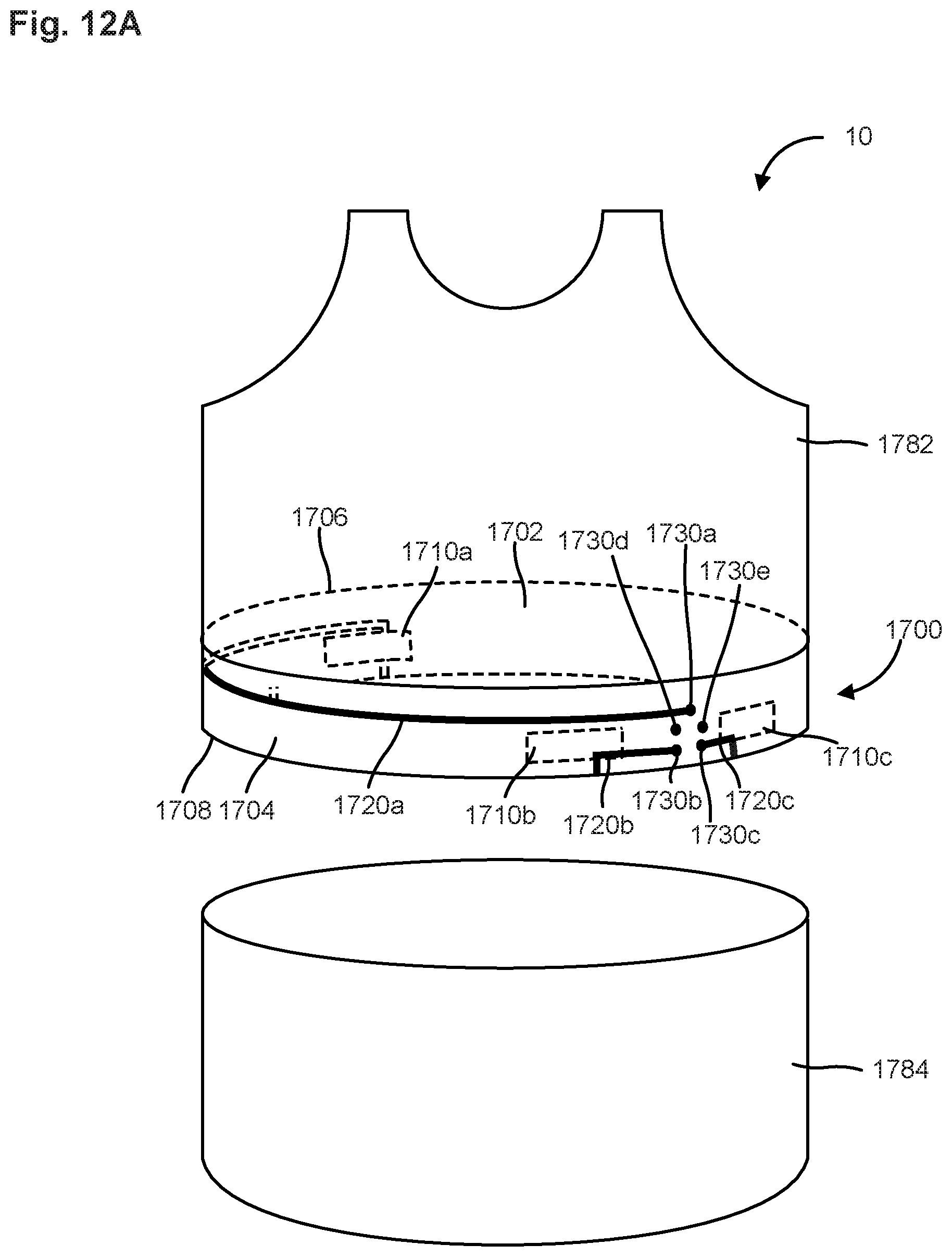 Patent US12581595 Figure 18 – Textile blank with seamless knitted electrode system