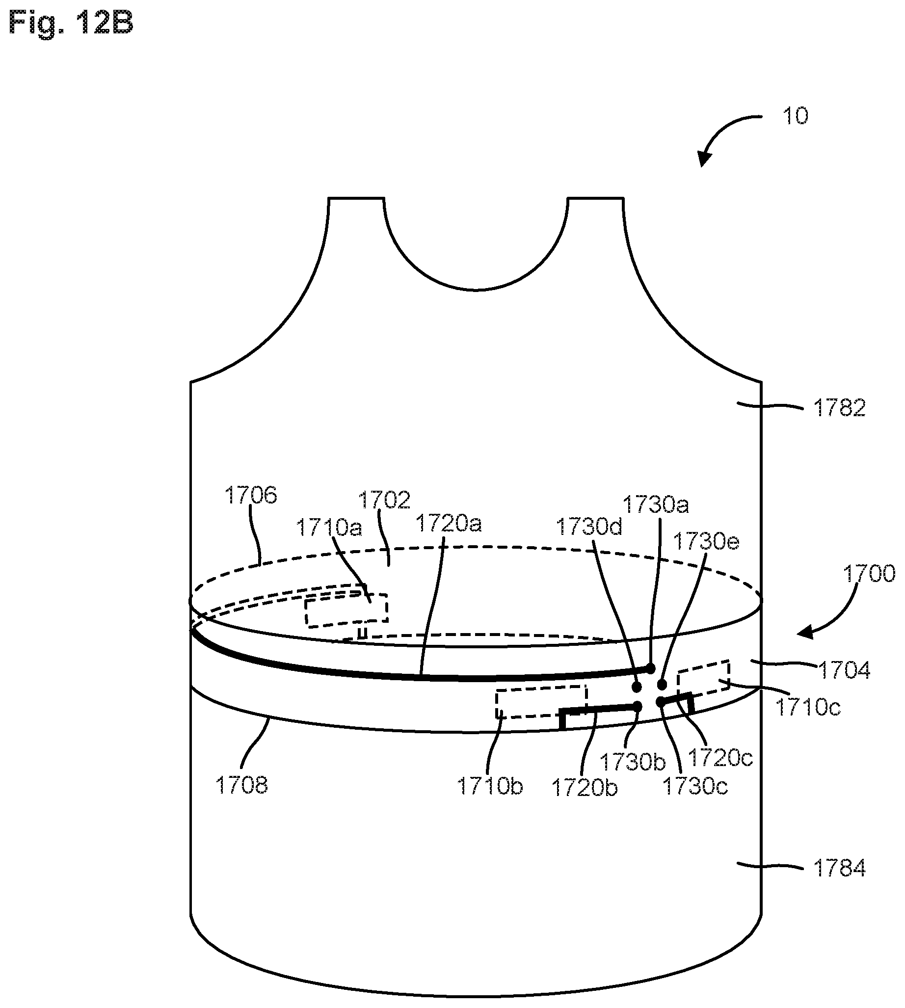Patent US12581595 Figure 19 – Textile blank with seamless knitted electrode system
