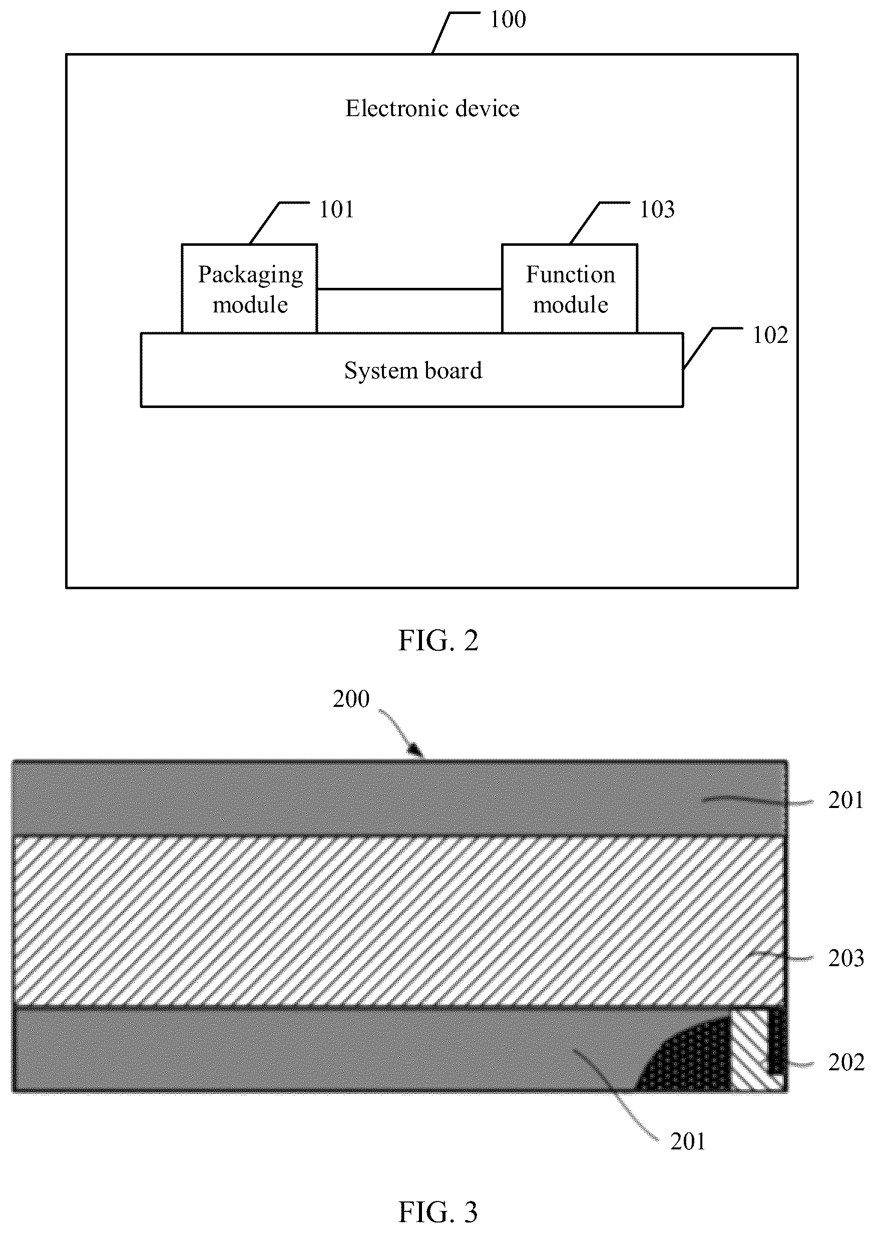 Patent US12581599 Figure 4 – Packaging module, electronic device, and methods for manufacturing the same