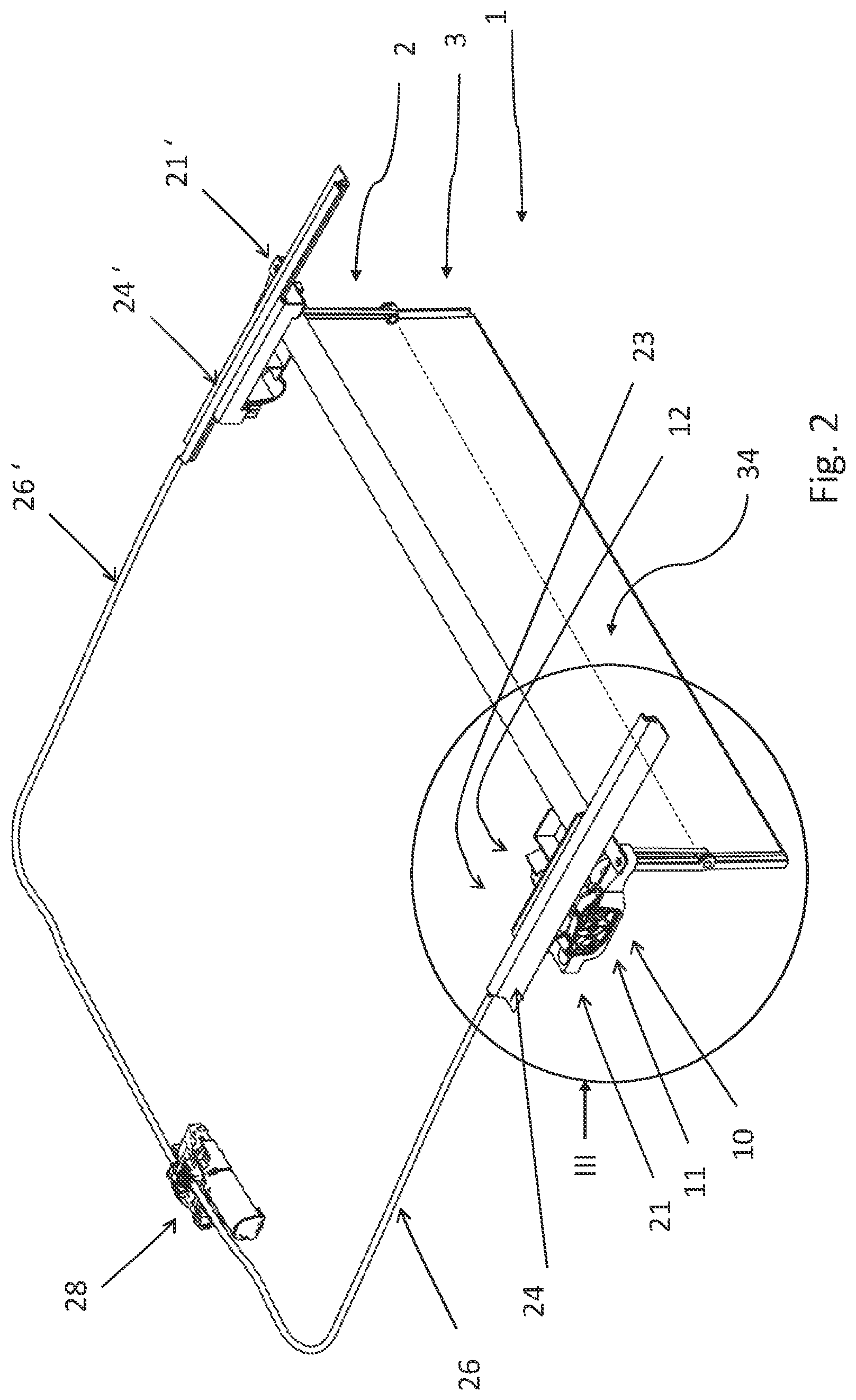 Patent US12581605 Figure 2 – Vehicle and a foldable display device for use therein