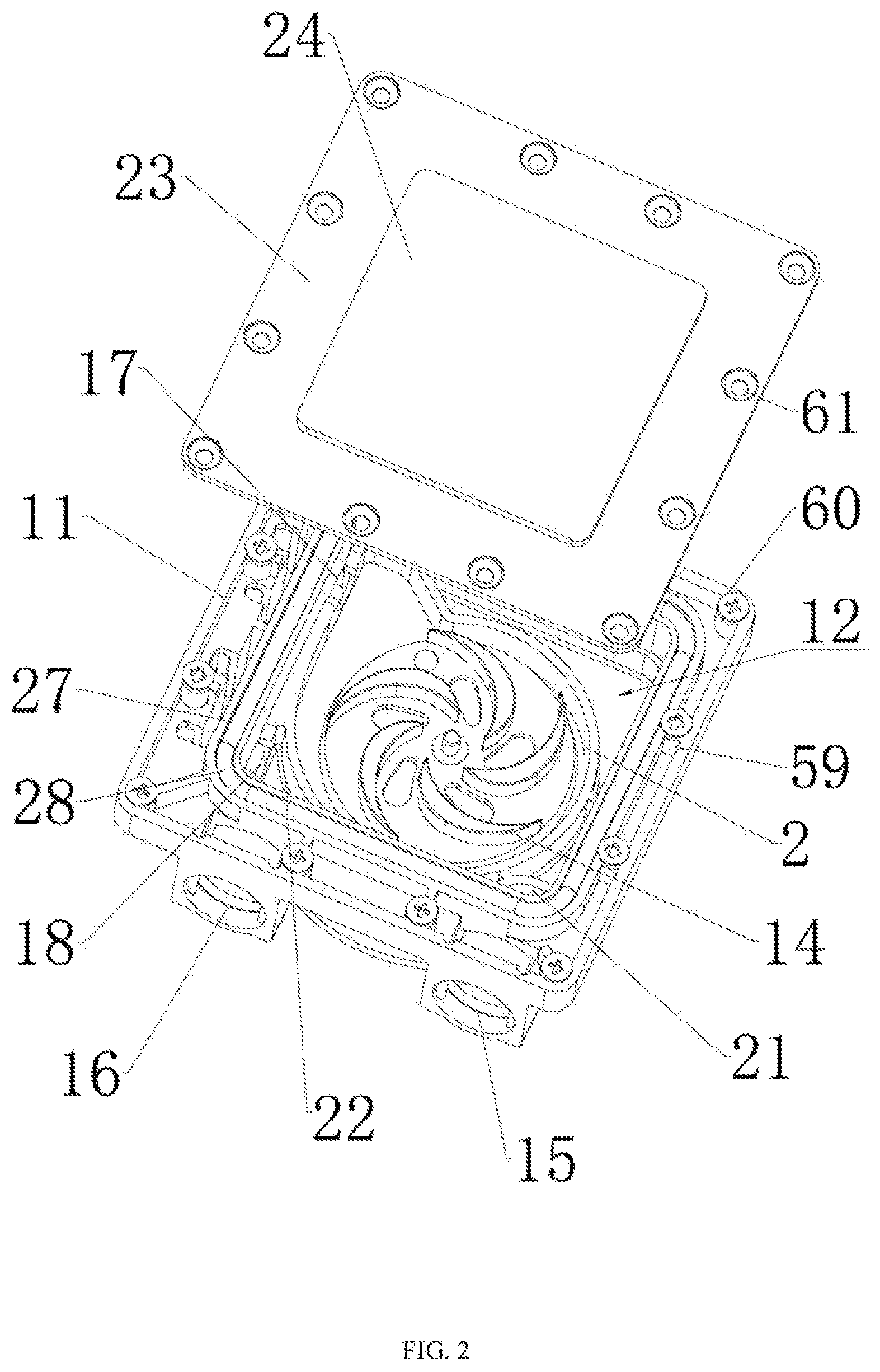 Patent US12581619 Figure 2 – Integral water-cooling radiator