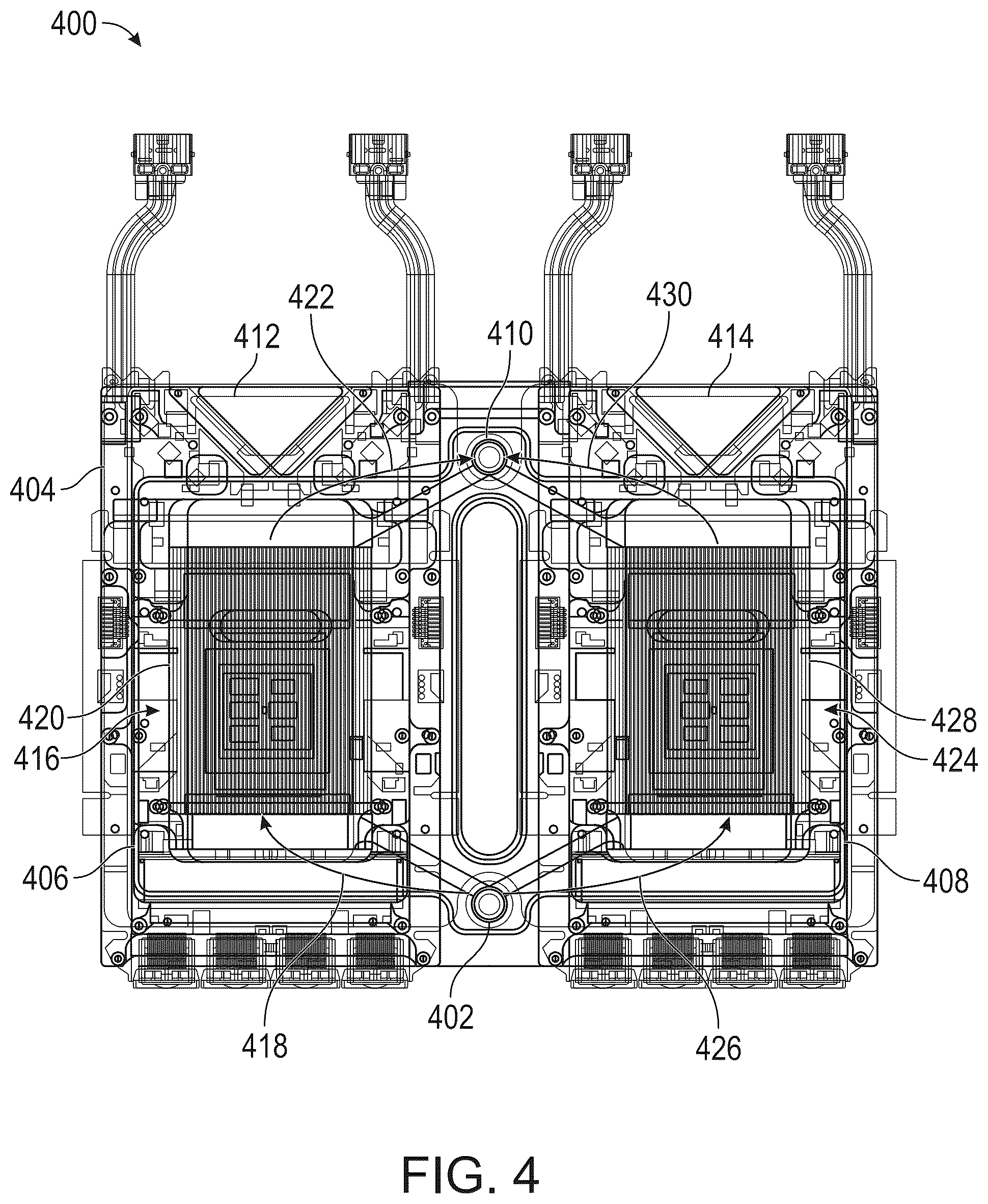 Patent US12581621 Figure 4 – High density computer cooling system