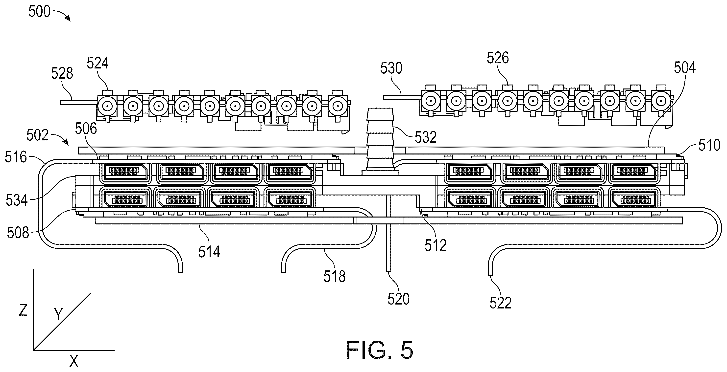 Patent US12581621 Figure 5 – High density computer cooling system