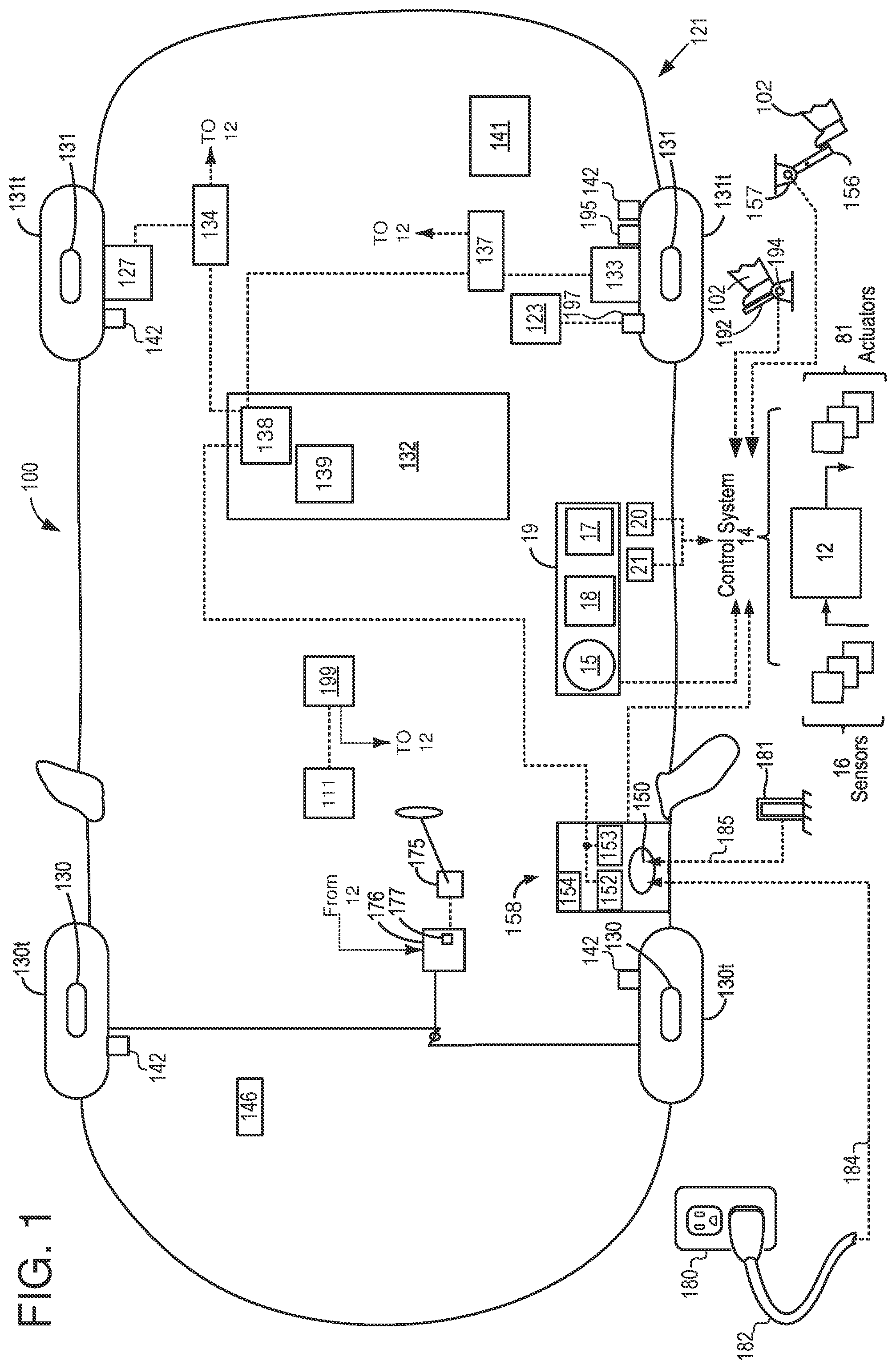 Patent US12581624 Figure 1 – Vehicle charging system and method, with power converters directly coupled to liquid cooled cold plate