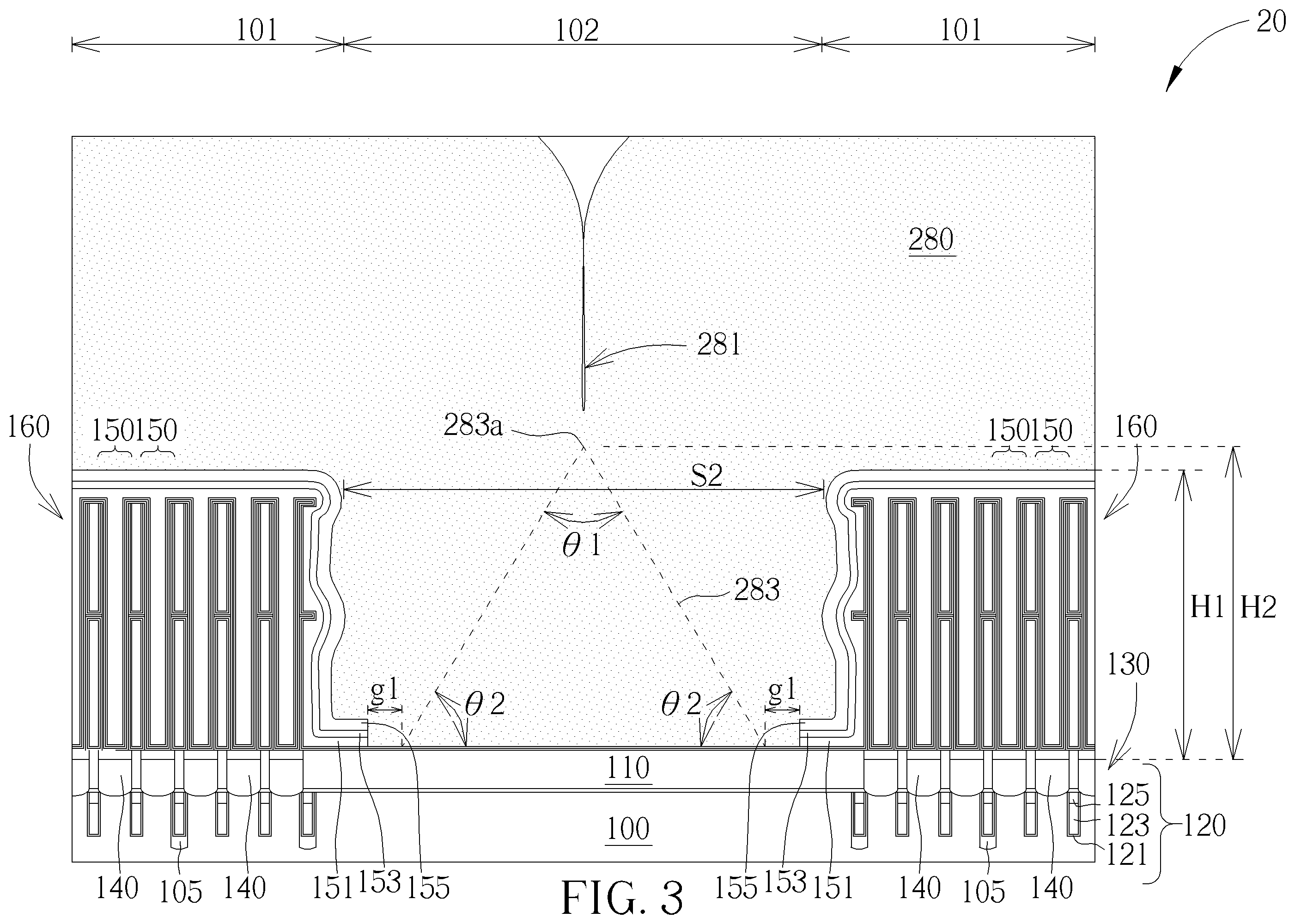 Patent US12581638 Figure 3 – Semiconductor memory device having interface layer between capacitor structures and method of fabricating the same