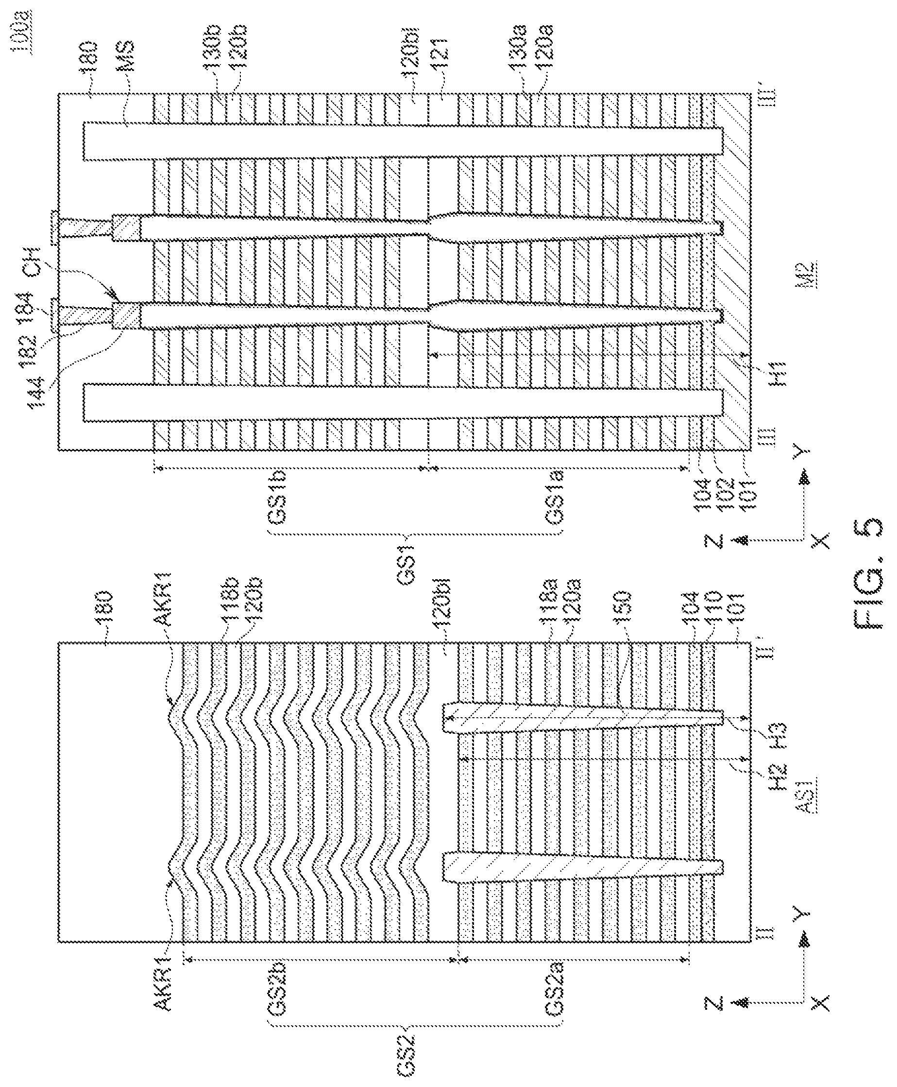 Patent US12581646 Figure 5 – Semiconductor devices with align key structure for stack structures and data storage systems including the same