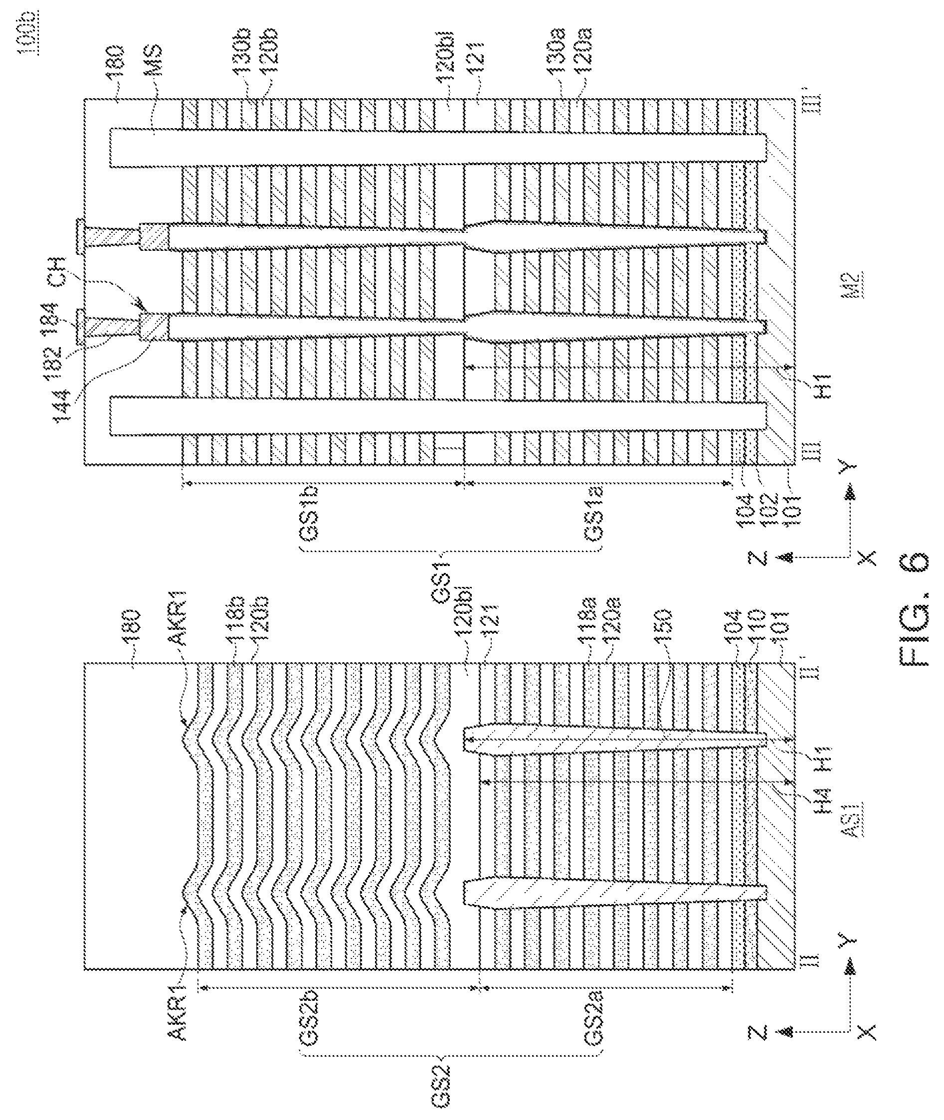 Patent US12581646 Figure 6 – Semiconductor devices with align key structure for stack structures and data storage systems including the same
