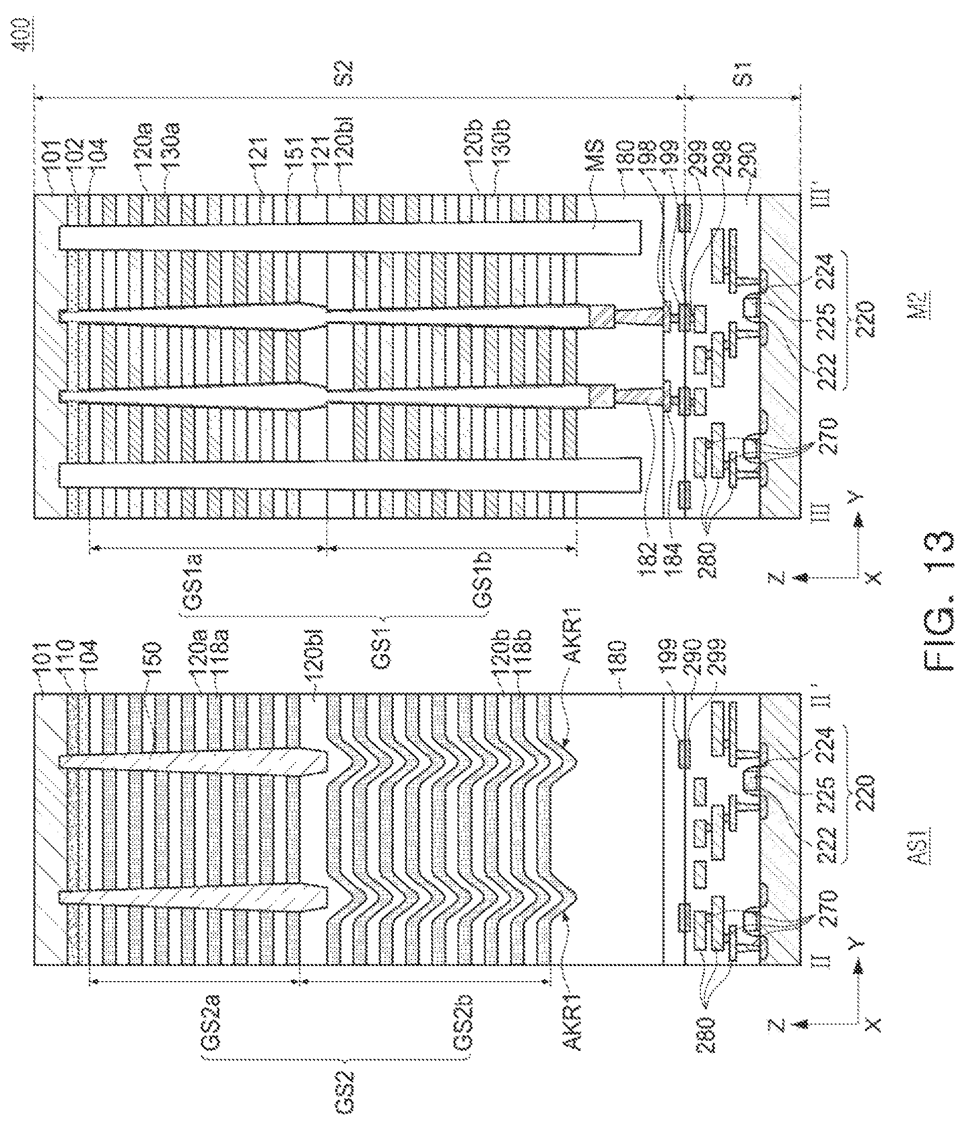 Patent US12581646 Figure 13 – Semiconductor devices with align key structure for stack structures and data storage systems including the same