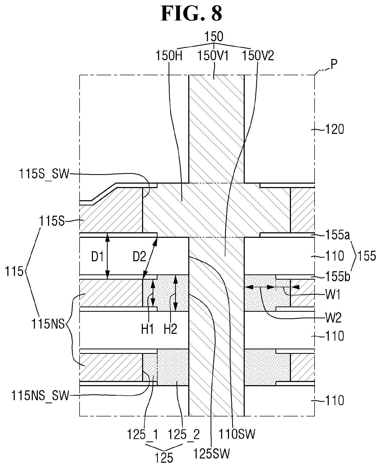 Patent US12581650 Figure 8 – Non-volatile memory devices and electronic systems including the same
