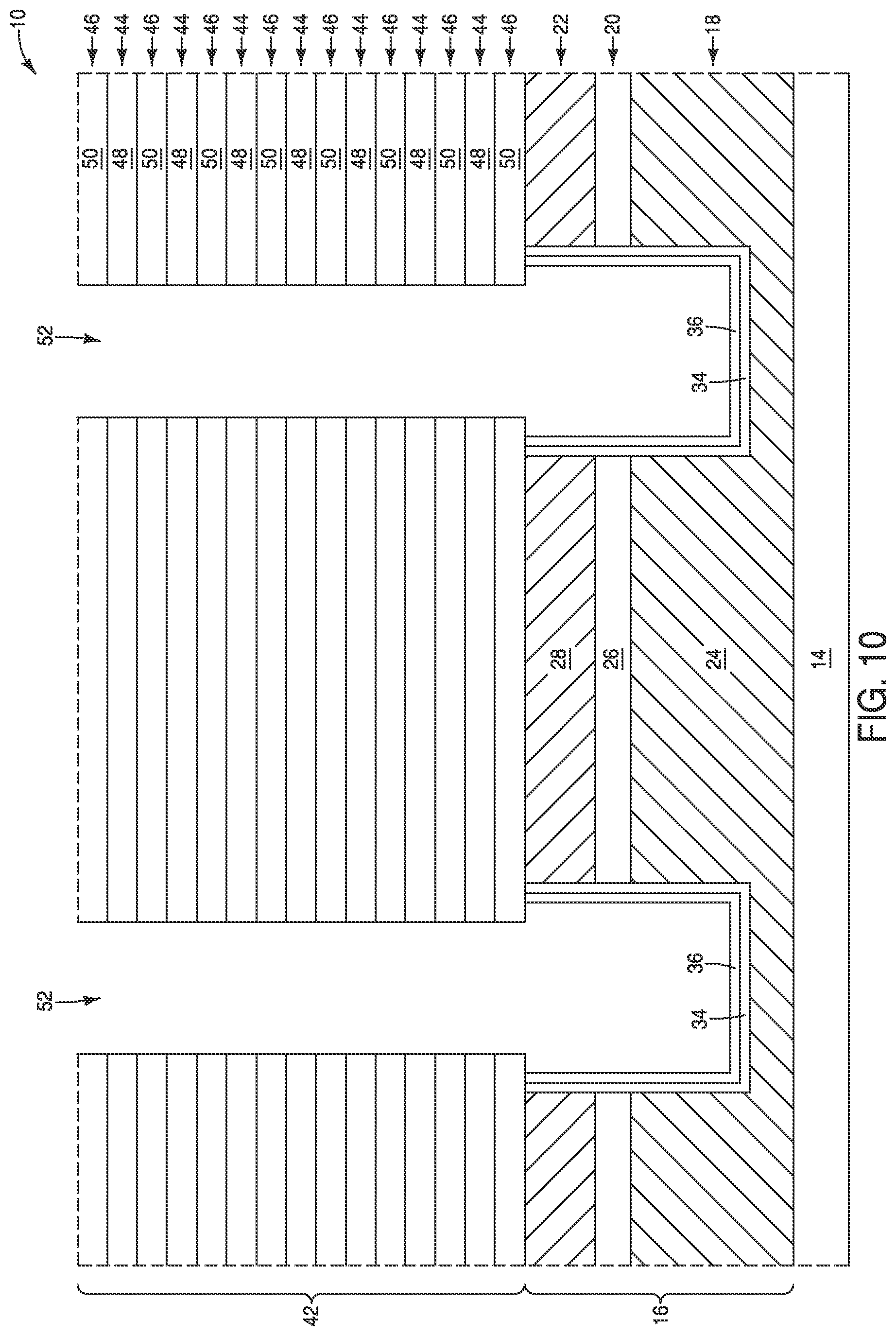 Patent US12581651 Figure 10 – Integrated assemblies, and methods of forming integrated assemblies