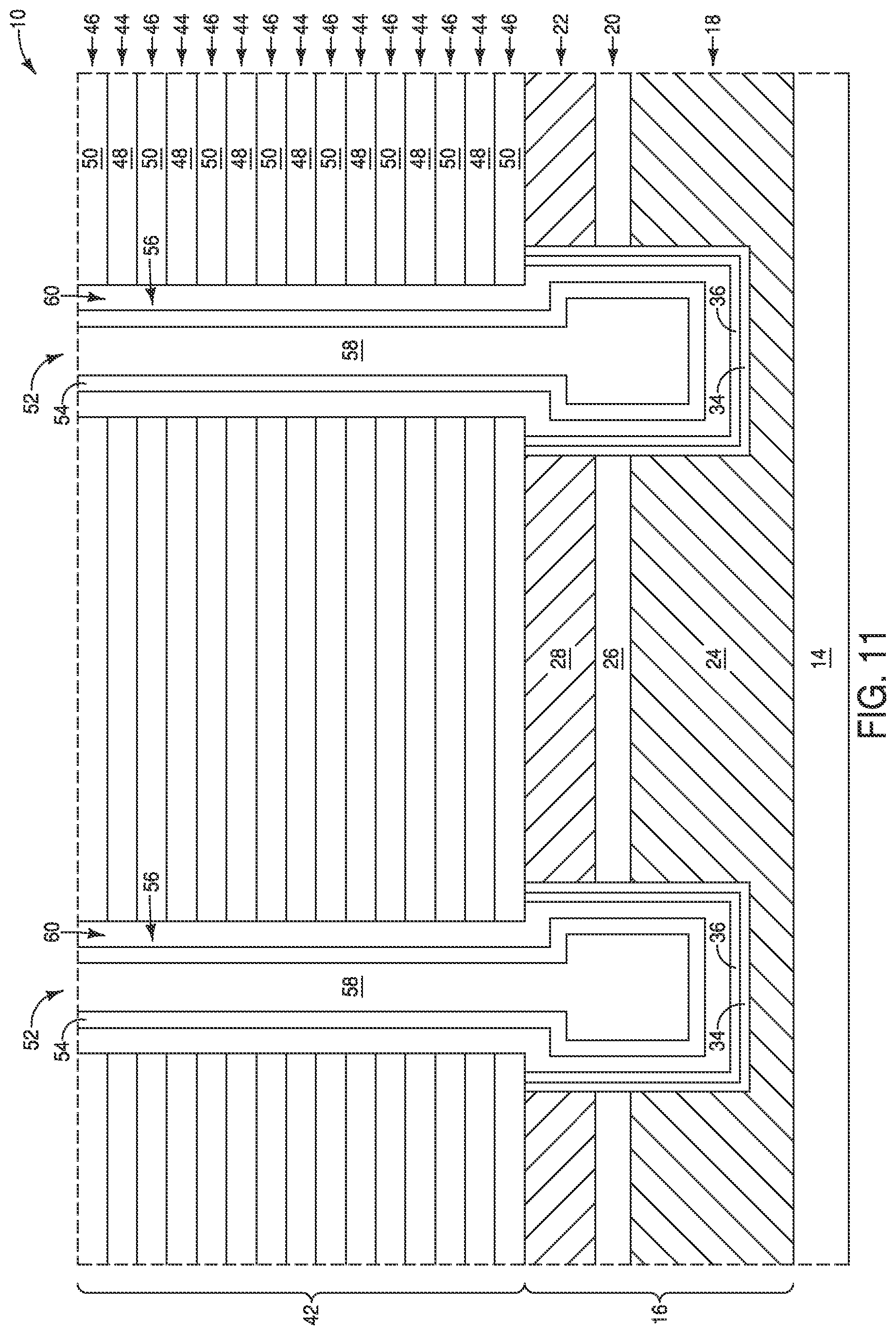 Patent US12581651 Figure 11 – Integrated assemblies, and methods of forming integrated assemblies