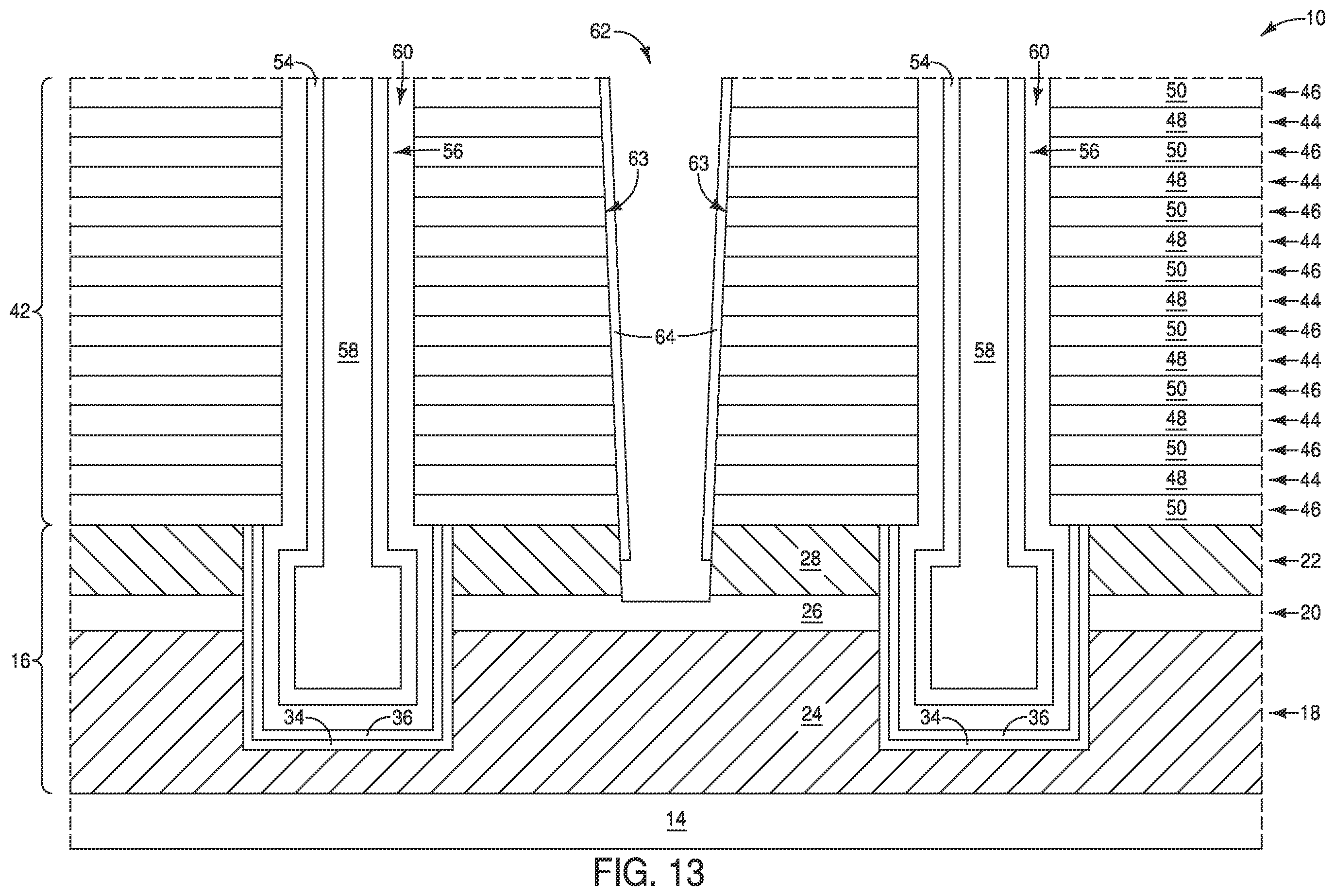 Patent US12581651 Figure 13 – Integrated assemblies, and methods of forming integrated assemblies