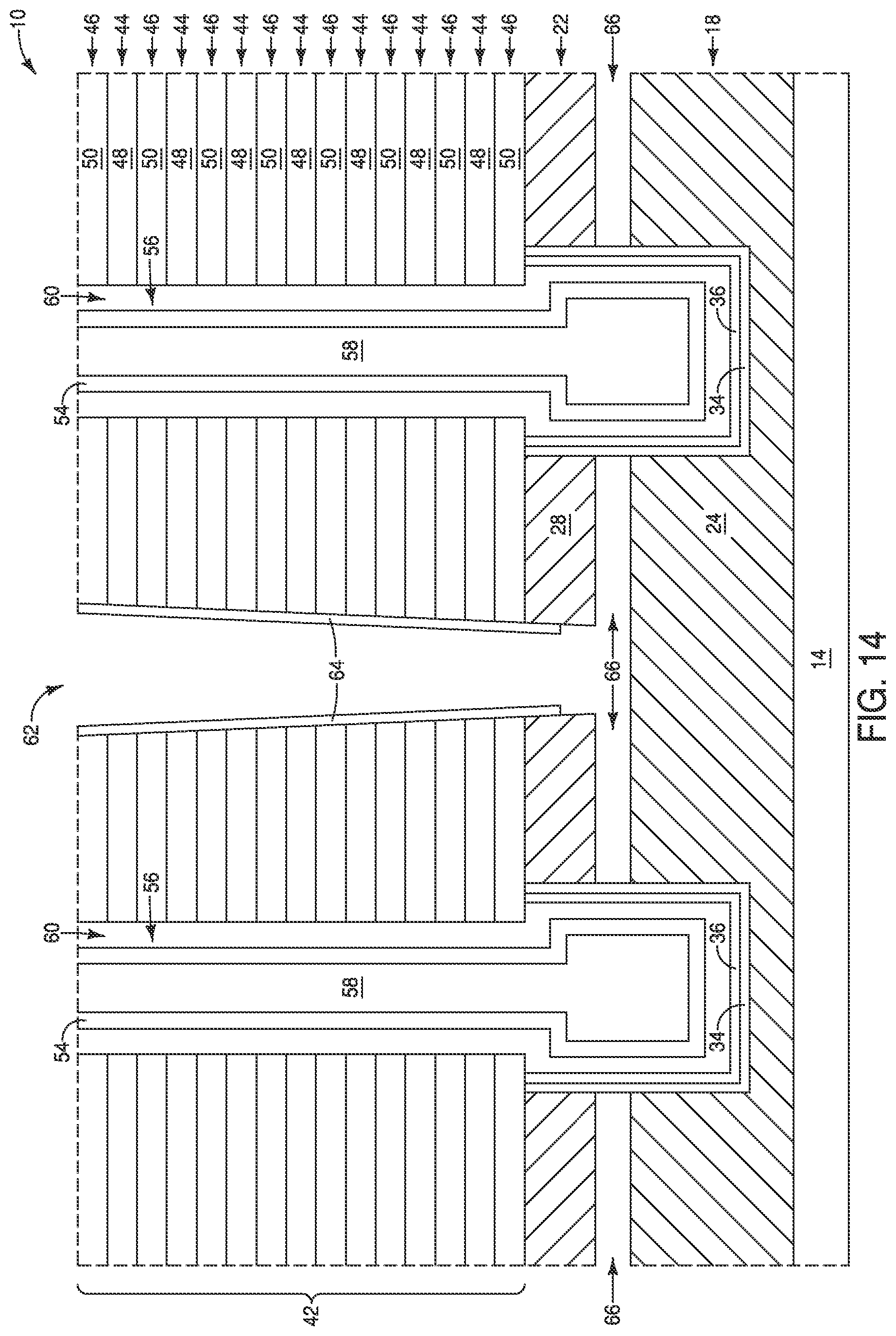 Patent US12581651 Figure 14 – Integrated assemblies, and methods of forming integrated assemblies