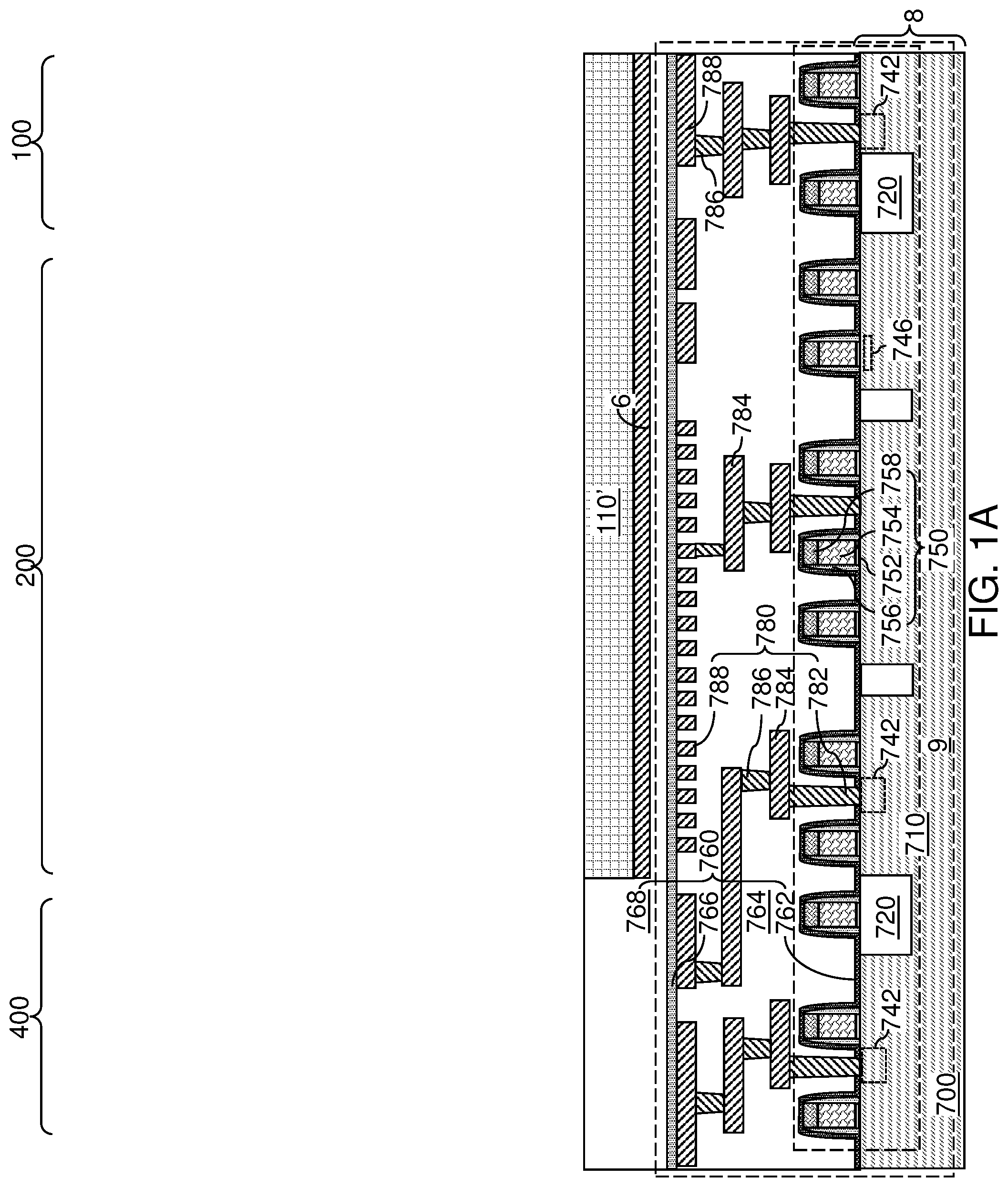 Patent US12581656 Figure 1 – Three-dimensional memory device and method of making thereof using etch stop structures located between tiers