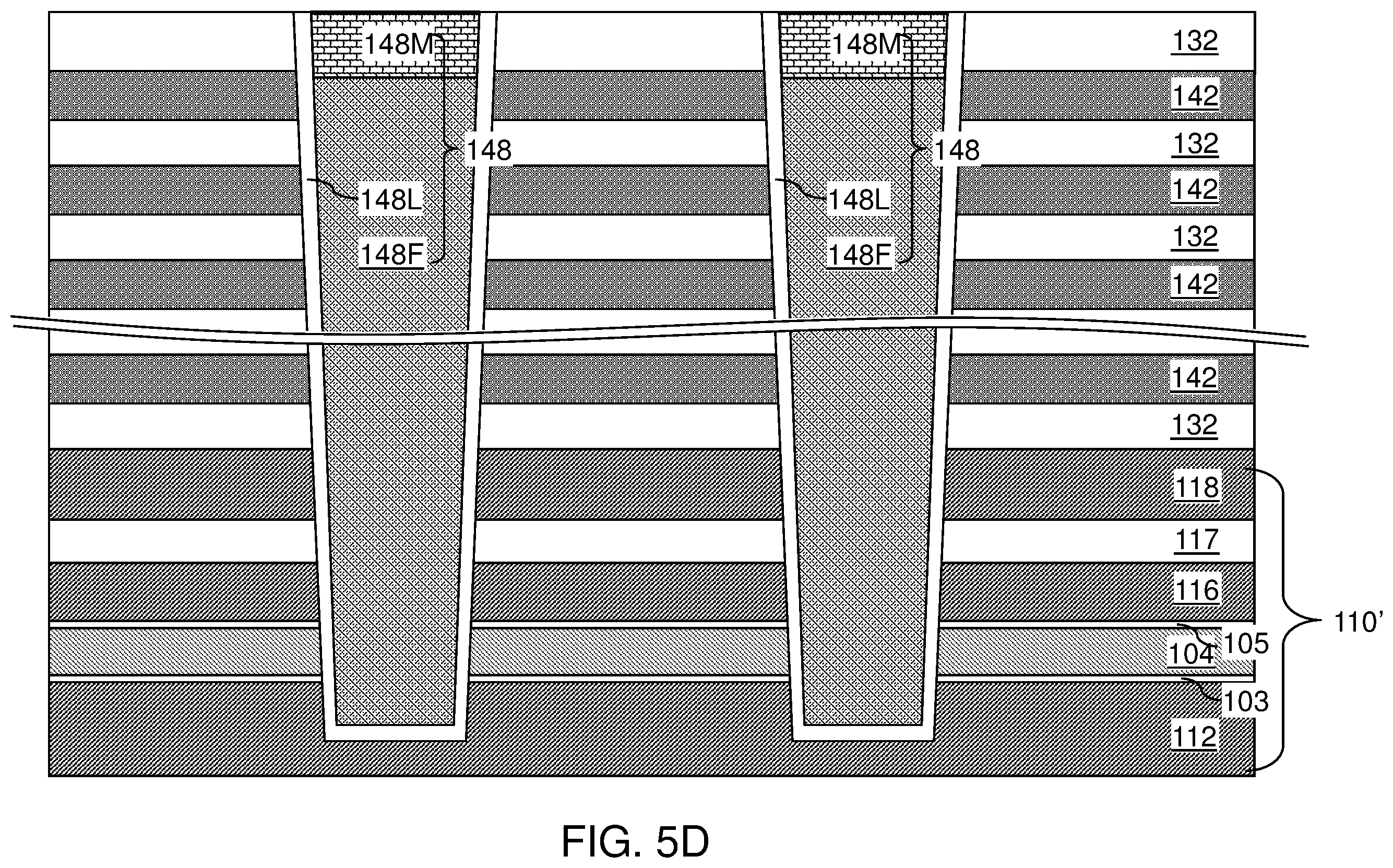 Patent US12581656 Figure 11 – Three-dimensional memory device and method of making thereof using etch stop structures located between tiers
