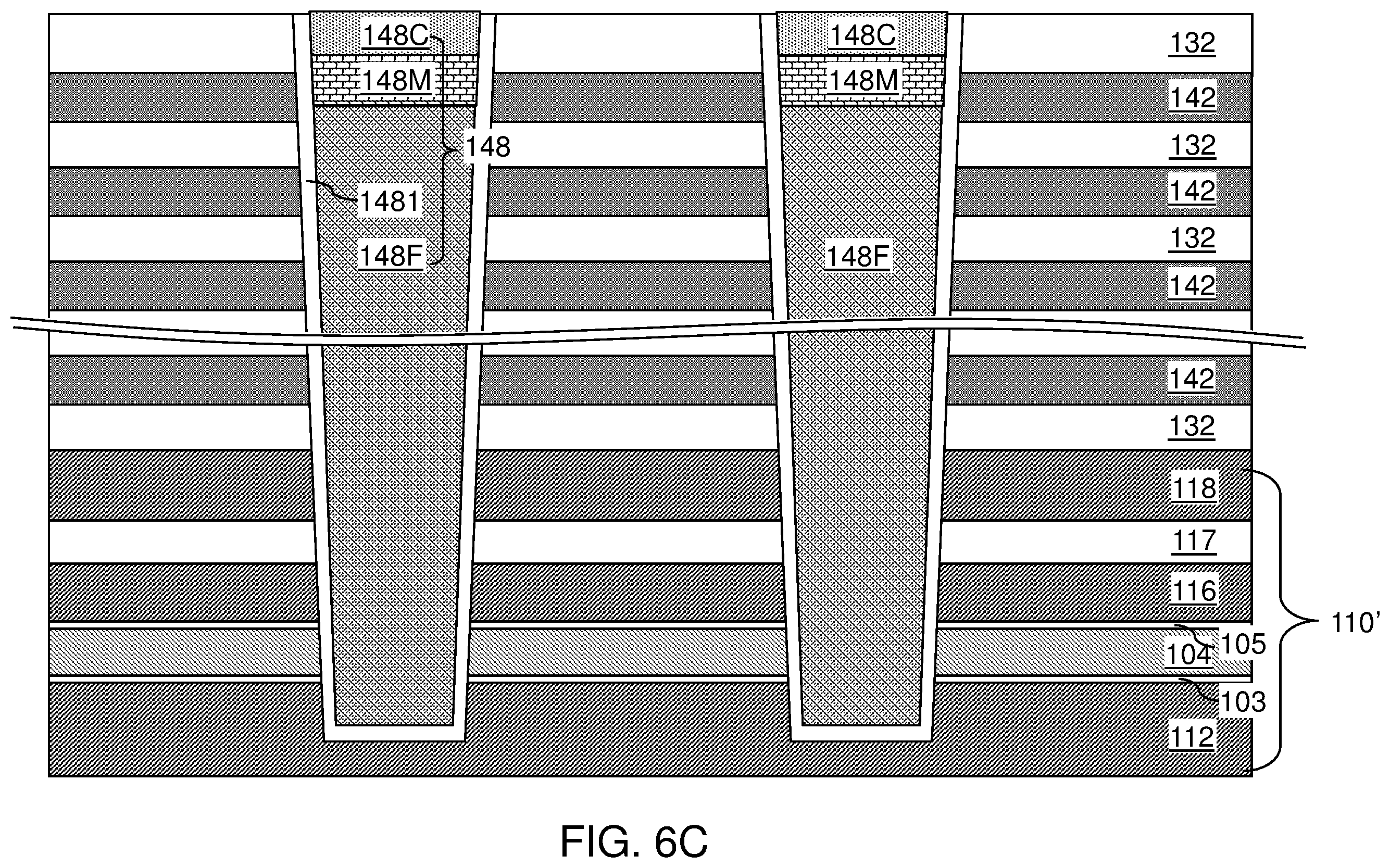Patent US12581656 Figure 14 – Three-dimensional memory device and method of making thereof using etch stop structures located between tiers
