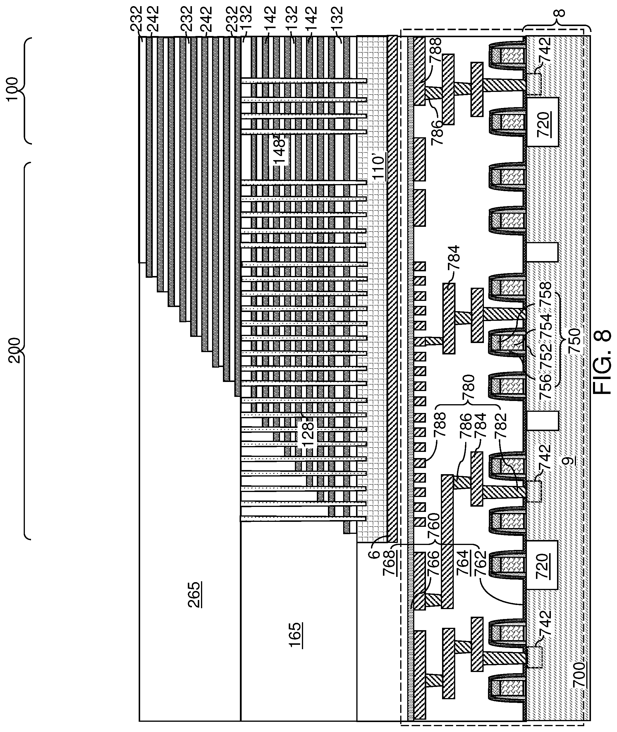 Patent US12581656 Figure 16 – Three-dimensional memory device and method of making thereof using etch stop structures located between tiers