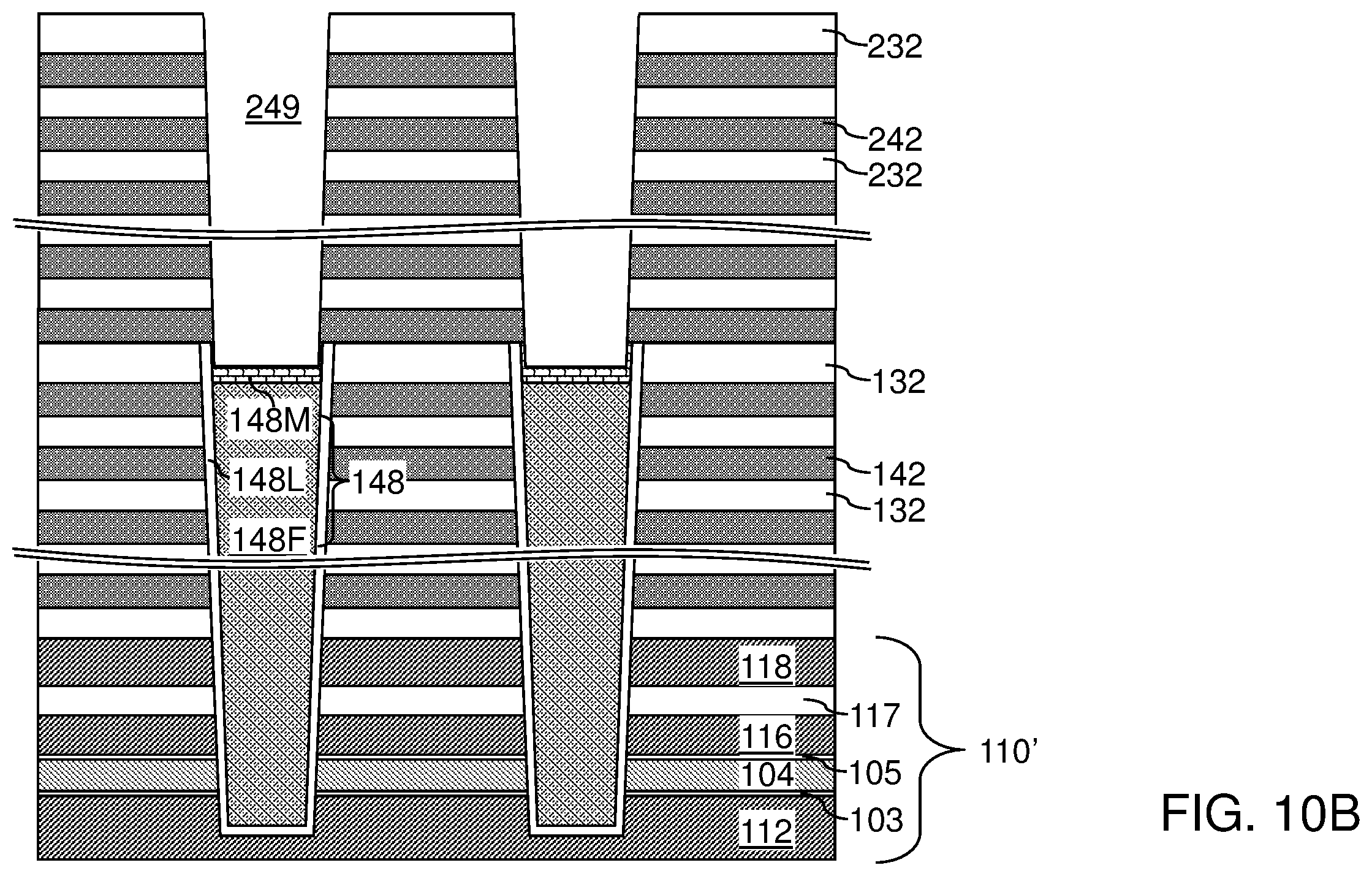 Patent US12581656 Figure 20 – Three-dimensional memory device and method of making thereof using etch stop structures located between tiers