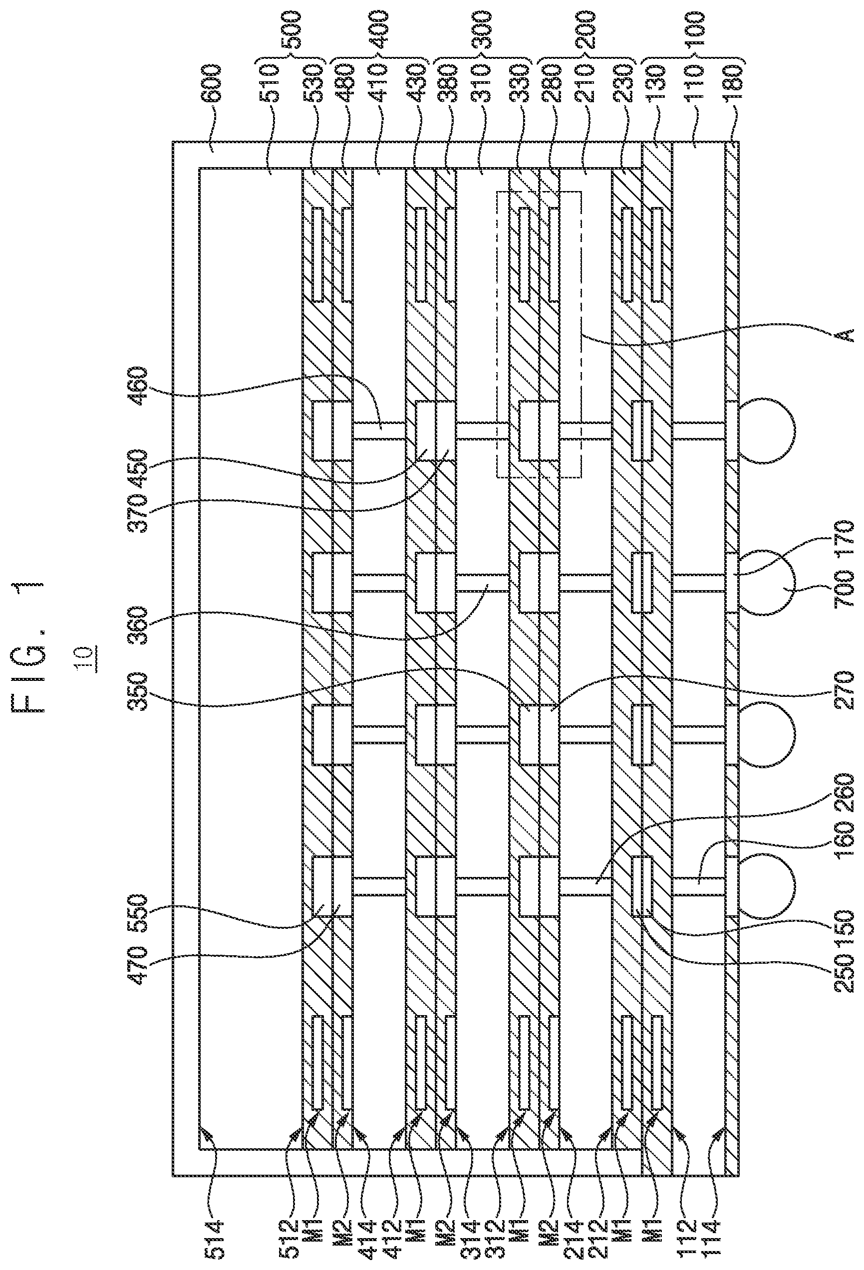 Patent US12581664 Figure 1 – Semiconductor package and method of manufacturing same