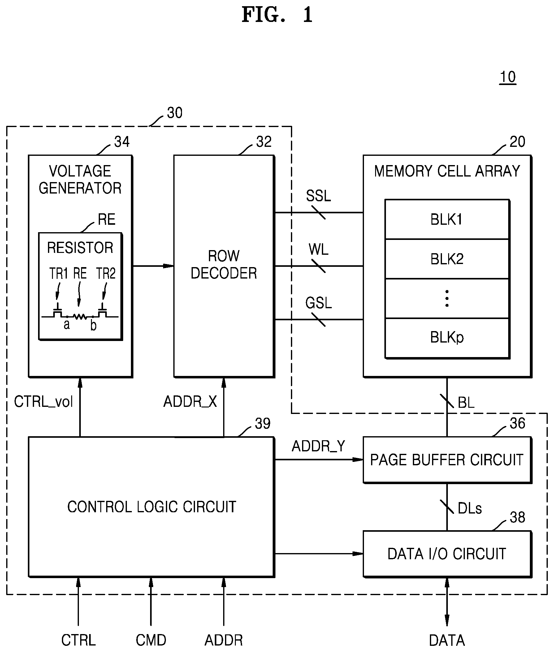 Patent US12581669 Figure 1 – Vertical memory device