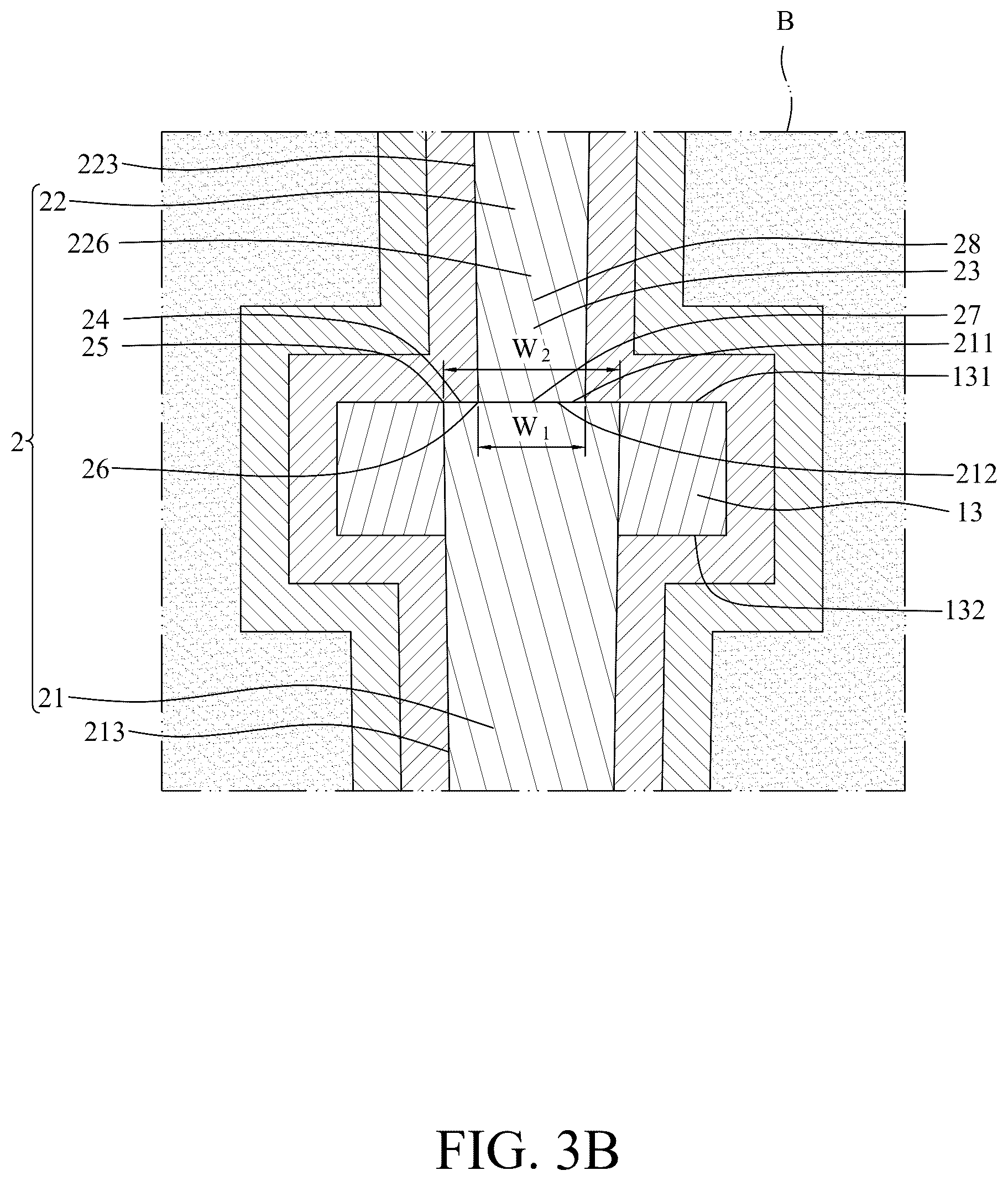 Patent US12581671 Figure 4 – Capacitor structure with two stacked conductive vias