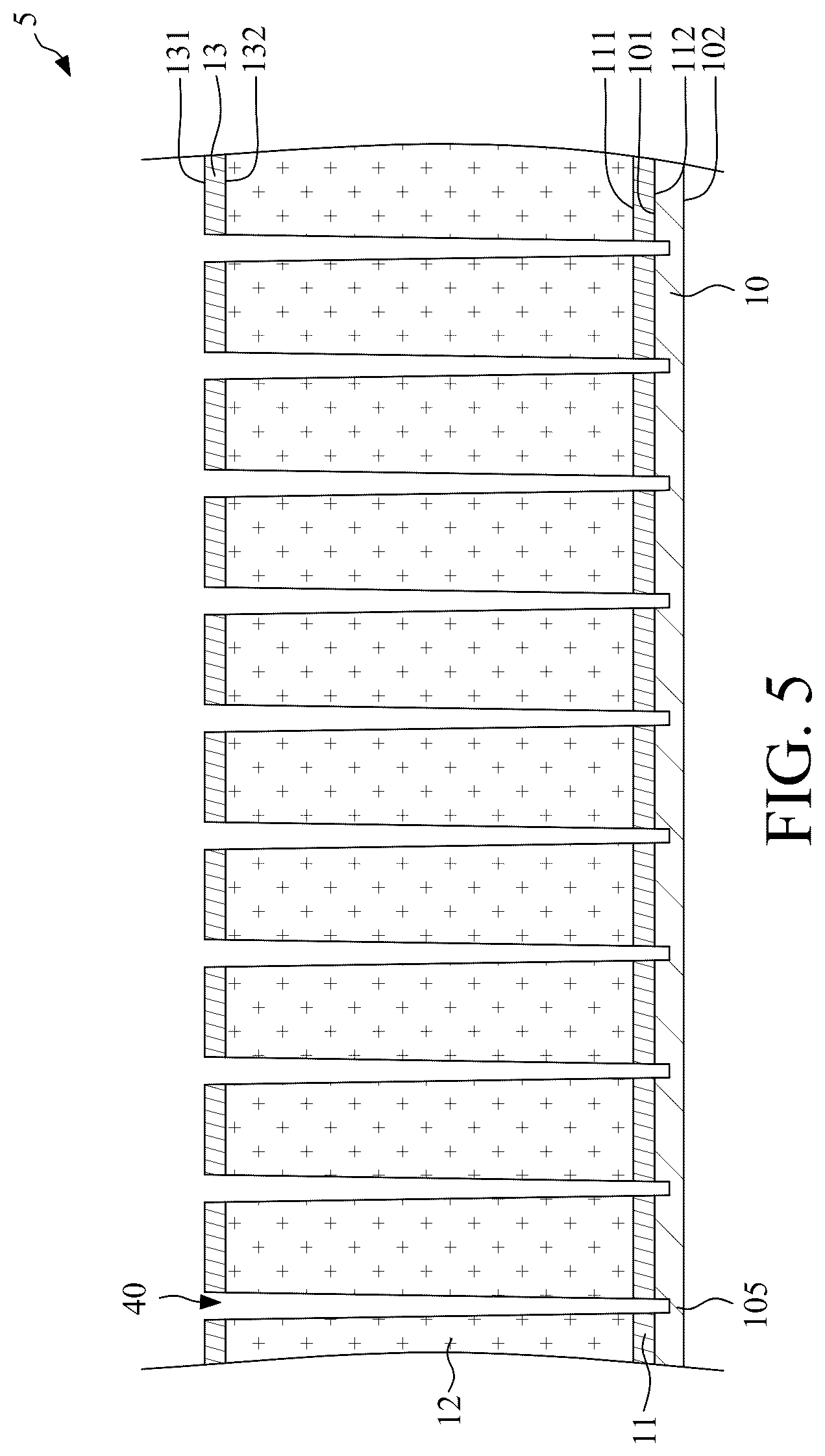 Patent US12581671 Figure 6 – Capacitor structure with two stacked conductive vias