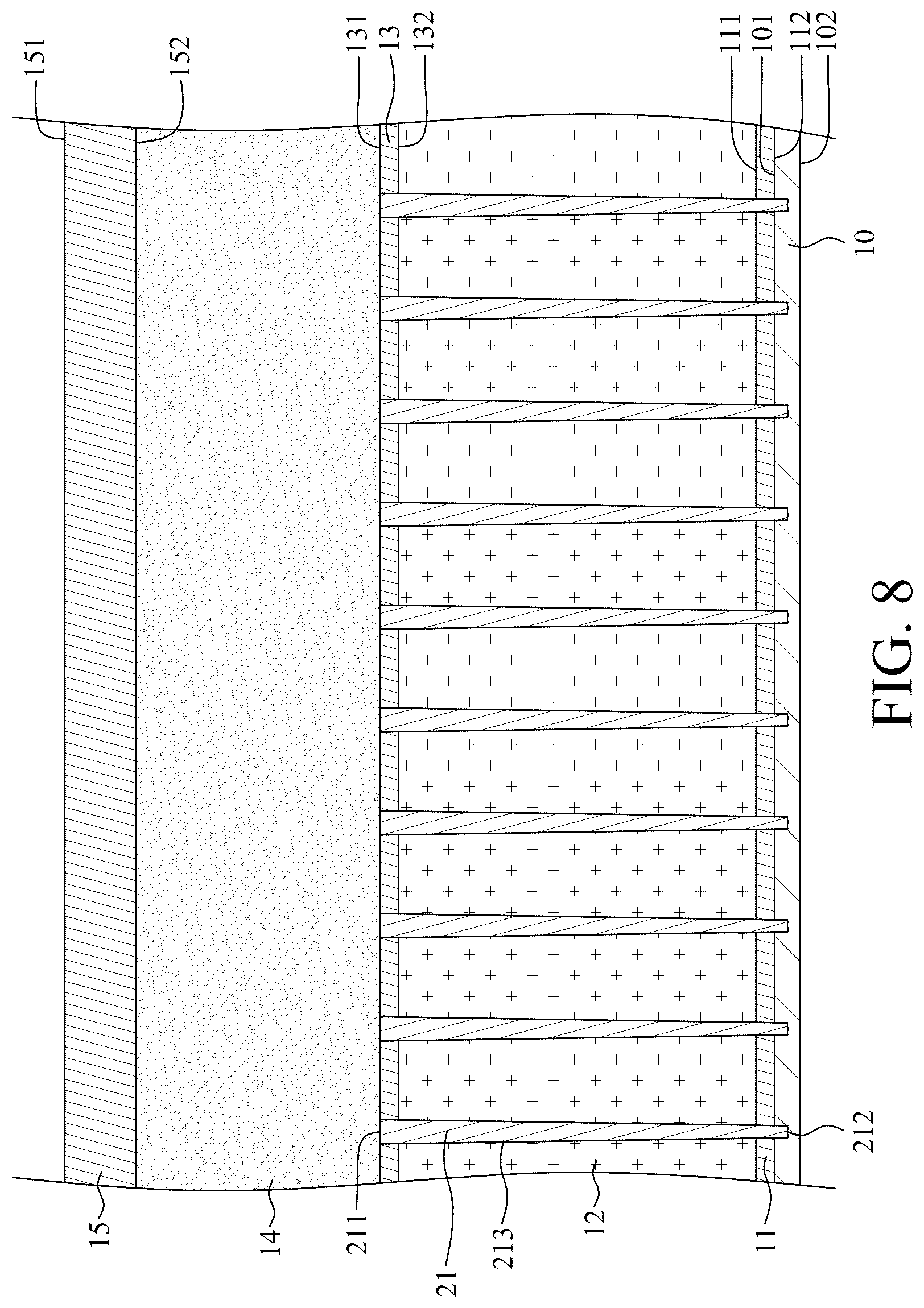 Patent US12581671 Figure 9 – Capacitor structure with two stacked conductive vias