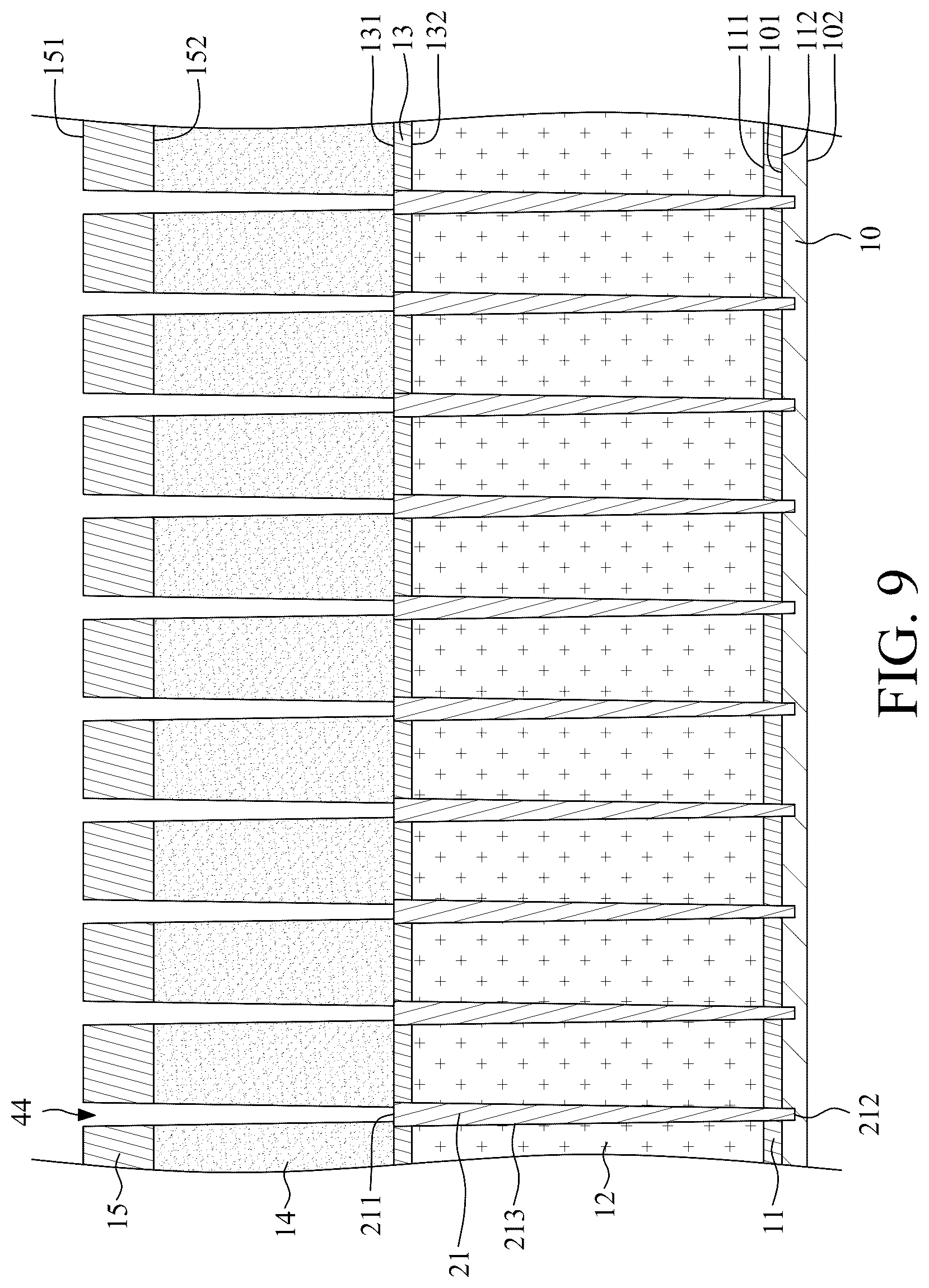 Patent US12581671 Figure 10 – Capacitor structure with two stacked conductive vias