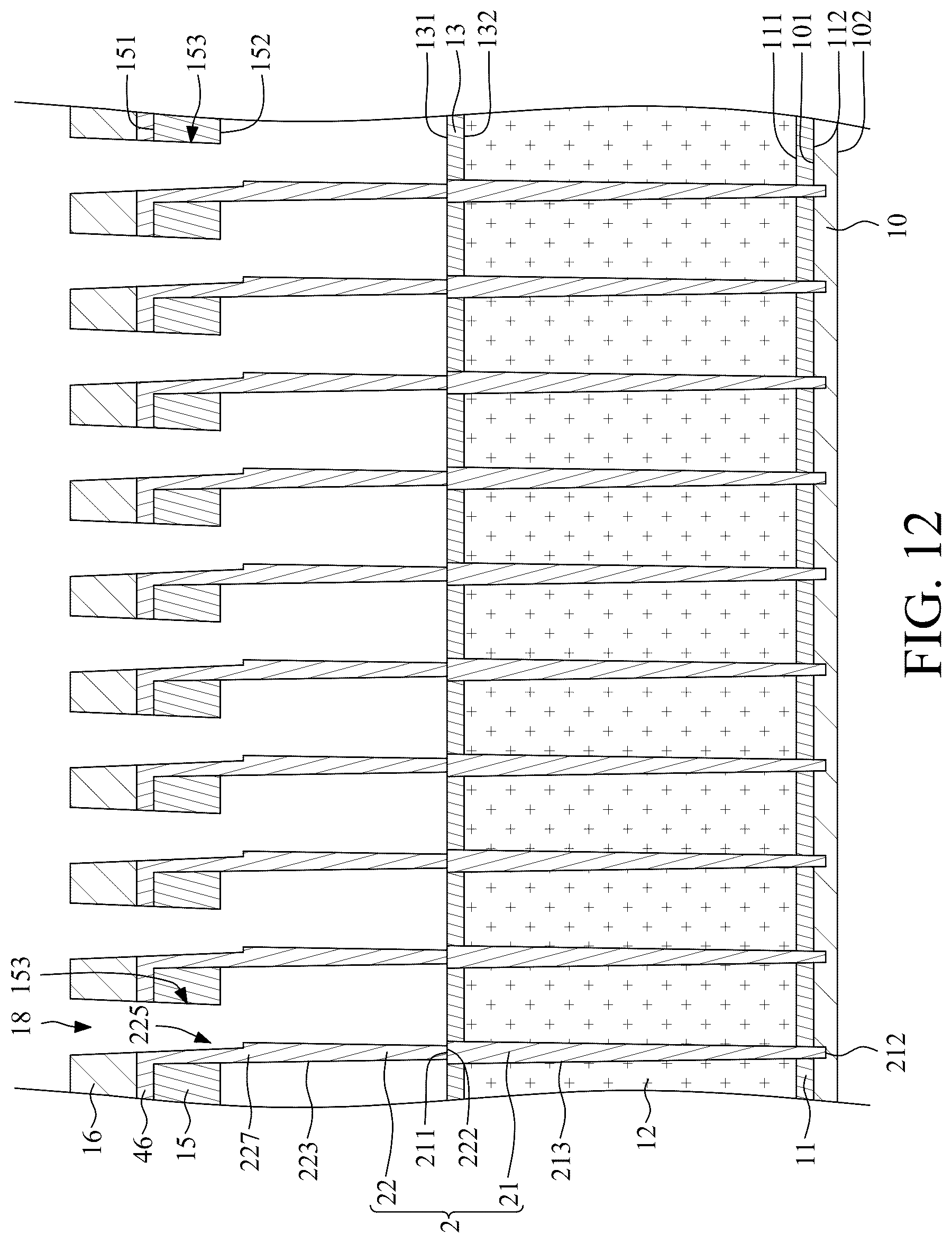 Patent US12581671 Figure 15 – Capacitor structure with two stacked conductive vias