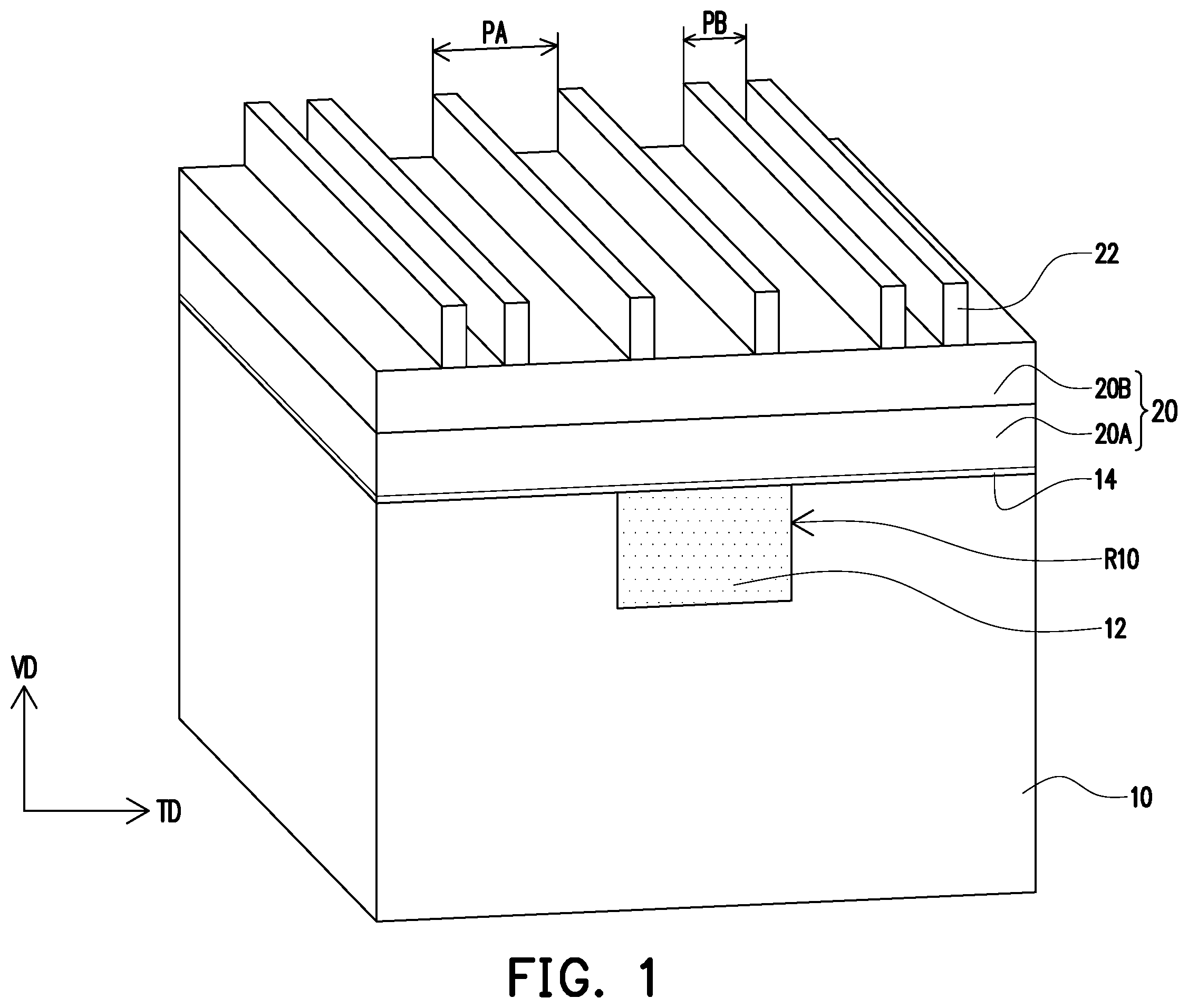 Patent US12581685 Figure 1 – Semiconductor device and method of fabricating a semiconductor device