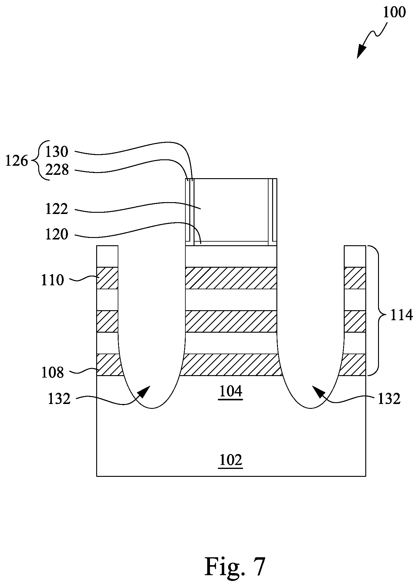 Patent US12581690 Figure 7 – Method of forming semiconductor device with implanted nanosheets