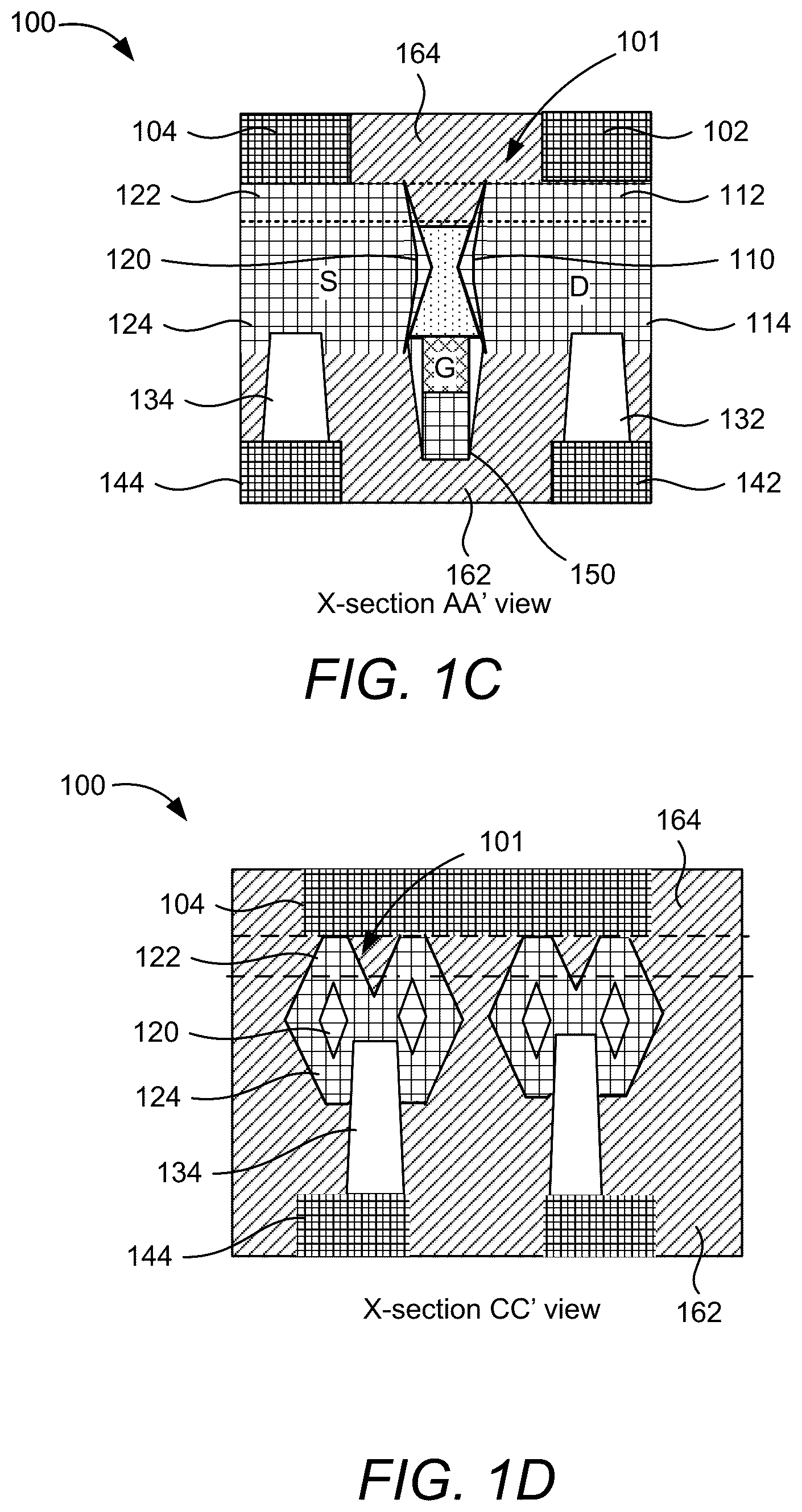 Patent US12581692 Figure 2 – Transistor devices with double-side contacts