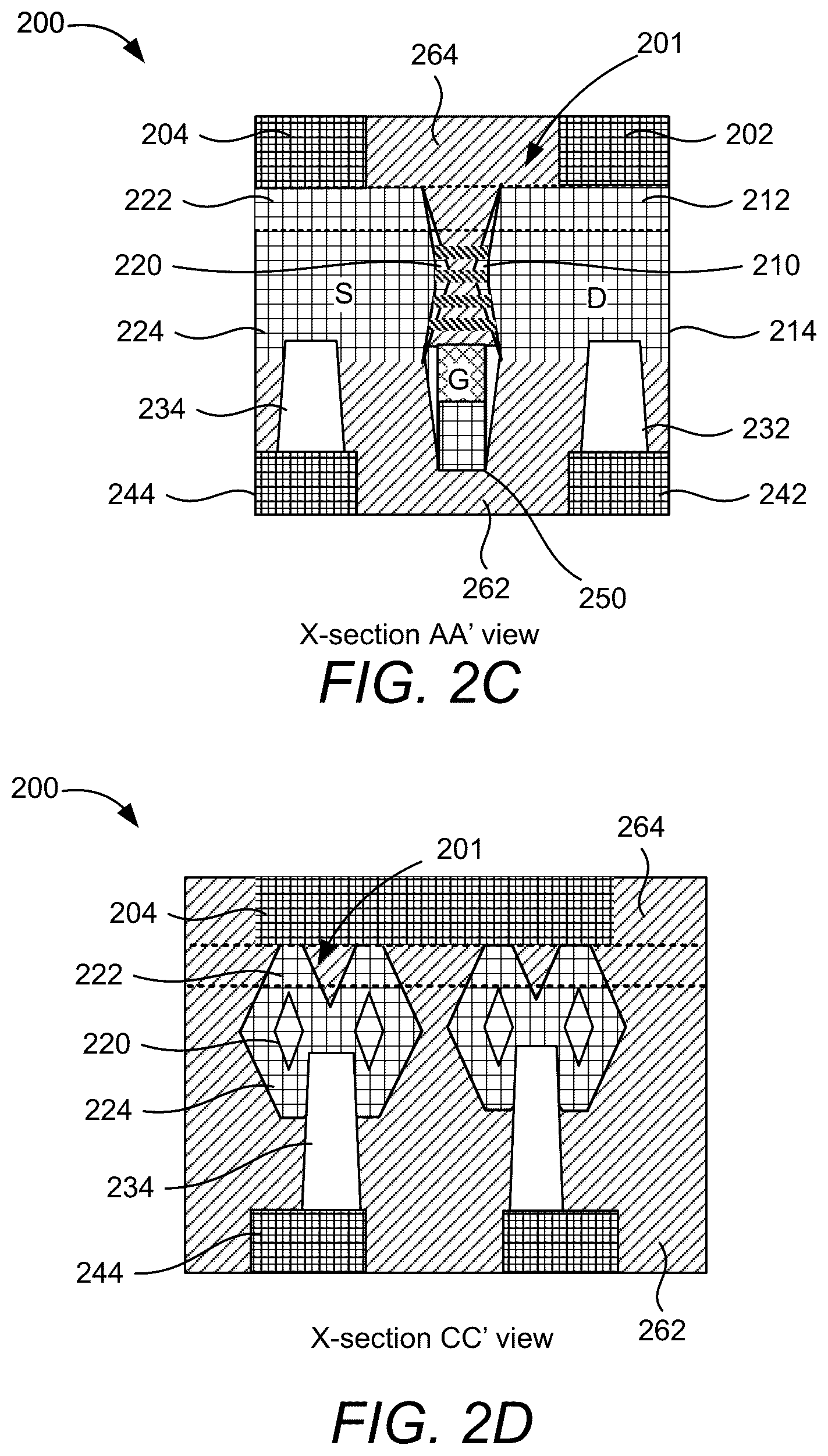 Patent US12581692 Figure 4 – Transistor devices with double-side contacts