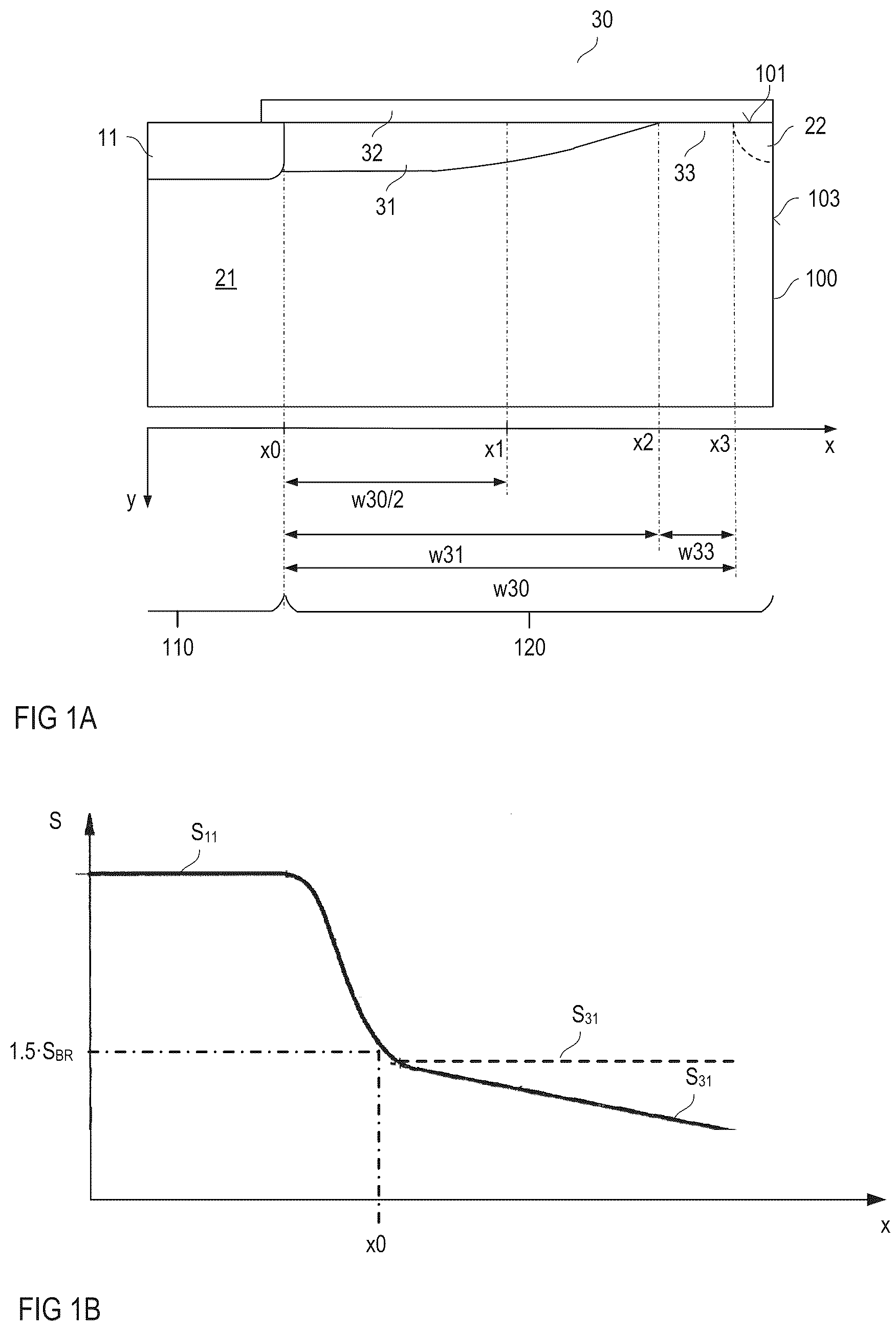 Patent US12581699 Figure 1 – VDMOS having an edge termination region with doping concentration decreasing from inner region toward the edge