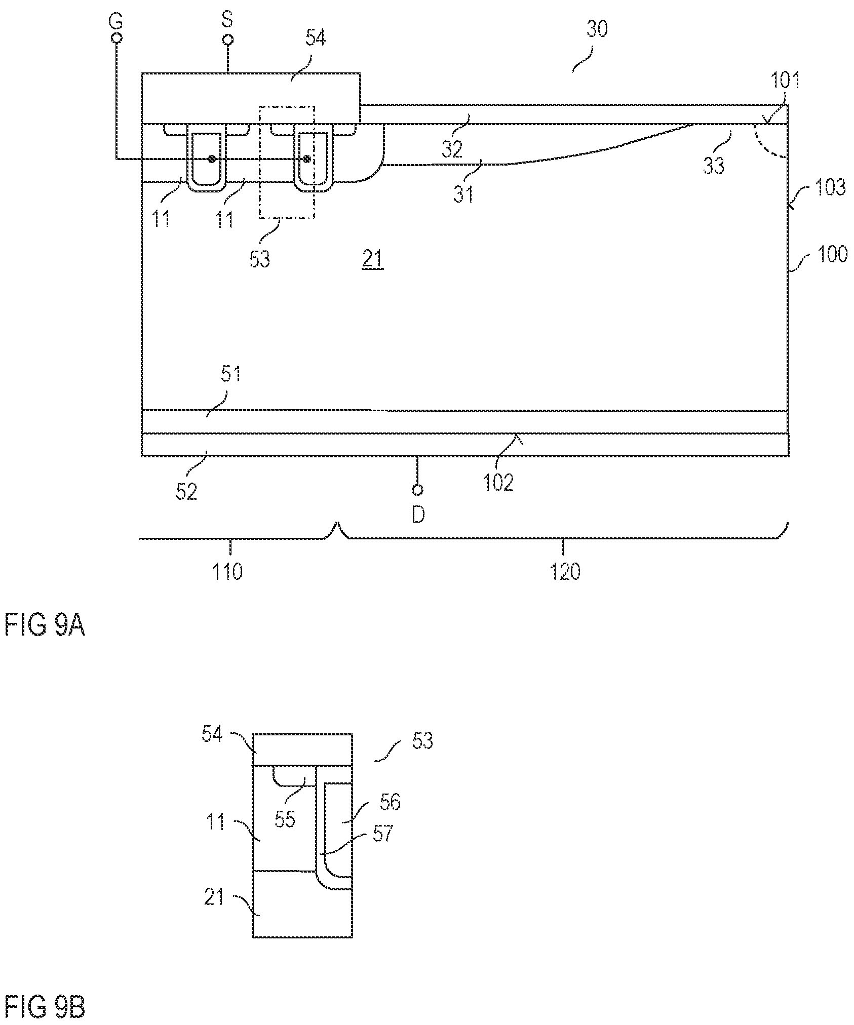 Patent US12581699 Figure 9 – VDMOS having an edge termination region with doping concentration decreasing from inner region toward the edge