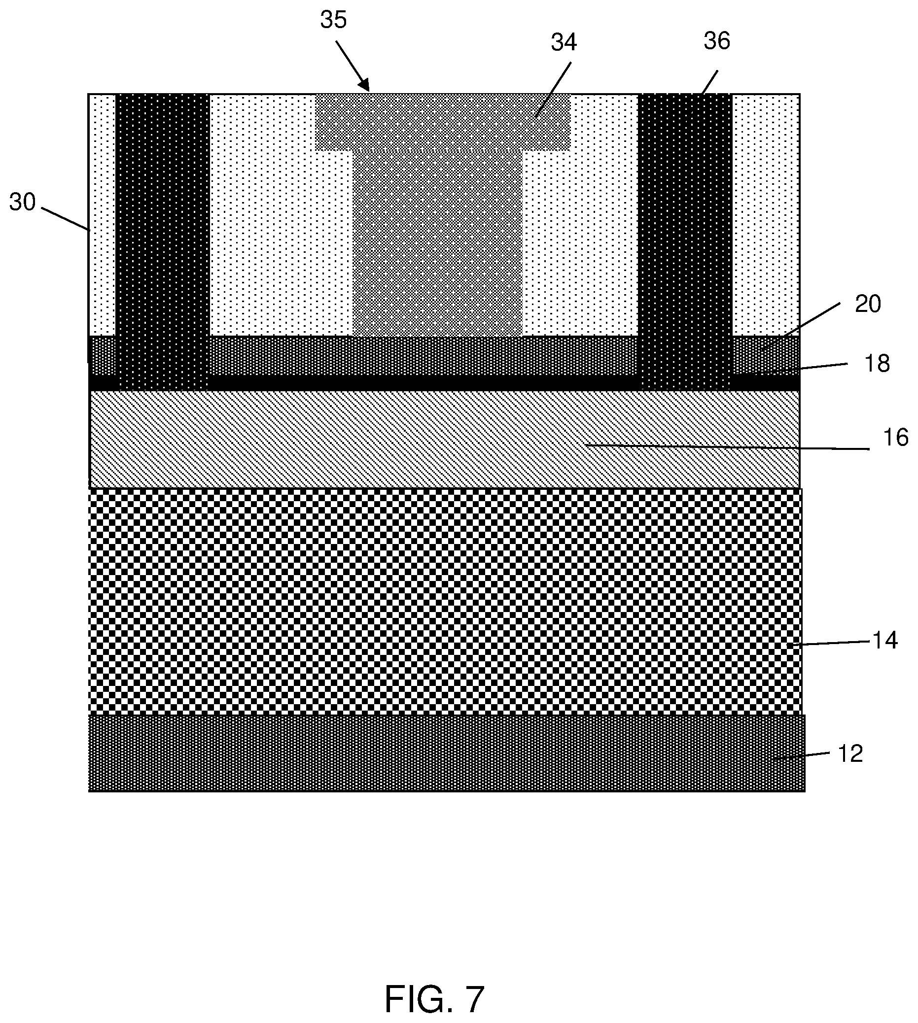 Patent US12581701 Figure 7 – Device with dual isolation structure