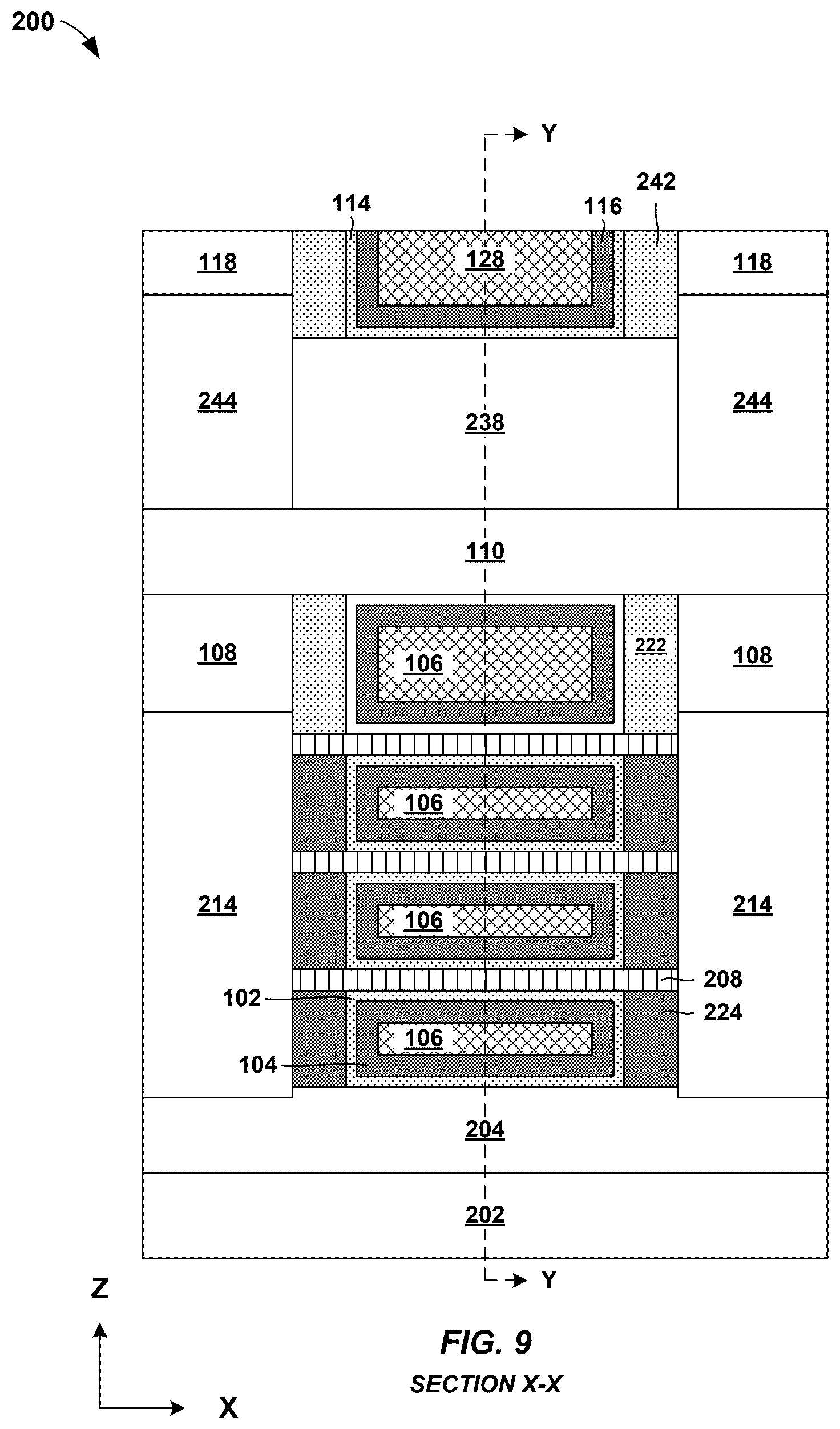 Patent US12581702 Figure 6 – Common self aligned gate contact for stacked transistor structures