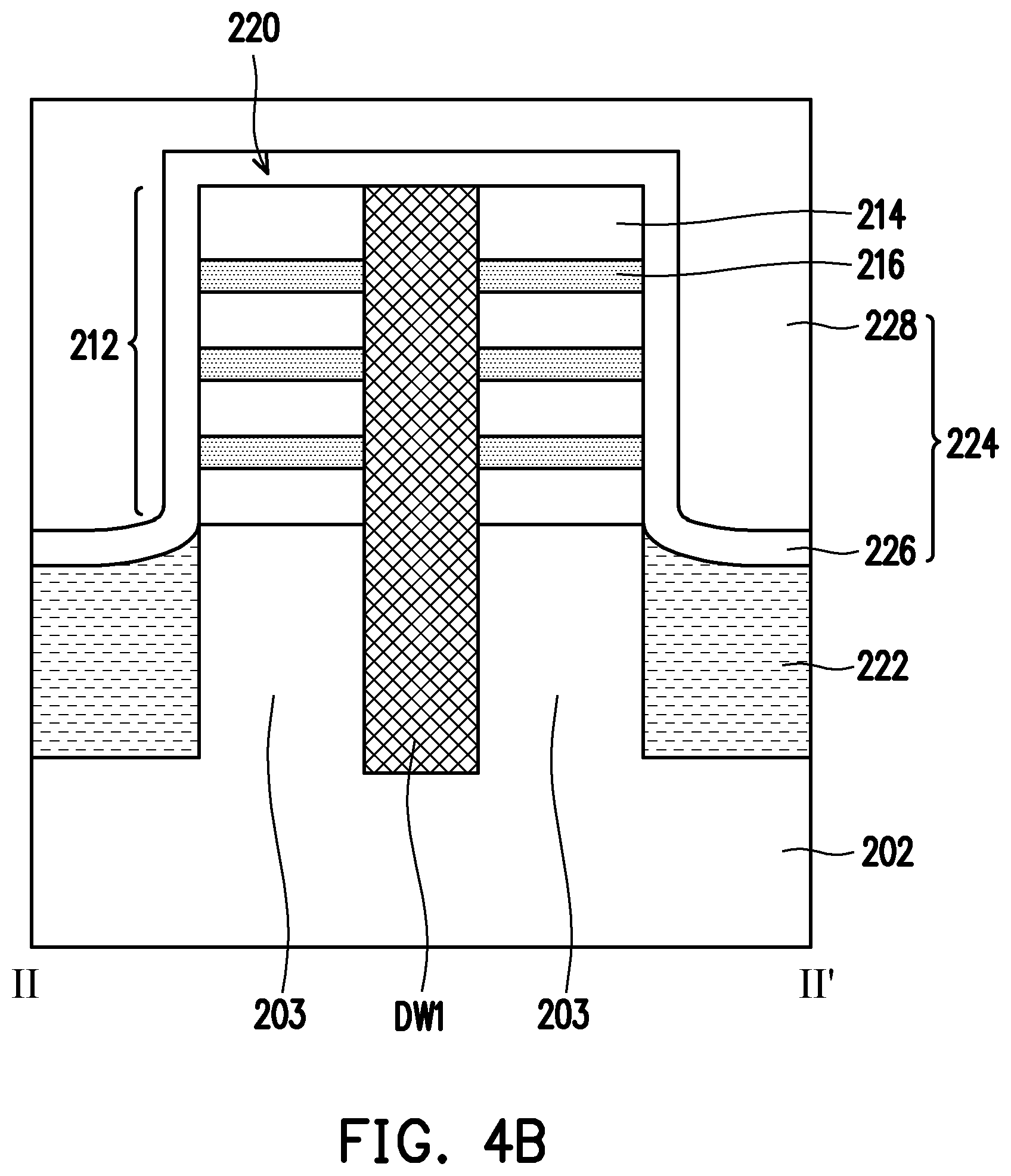 Patent US12581705 Figure 8 – Semiconductor device including multiple stacks of semiconductor nanosheets, multiple strained layers, and dielectric wall located strained layers and method of forming the same