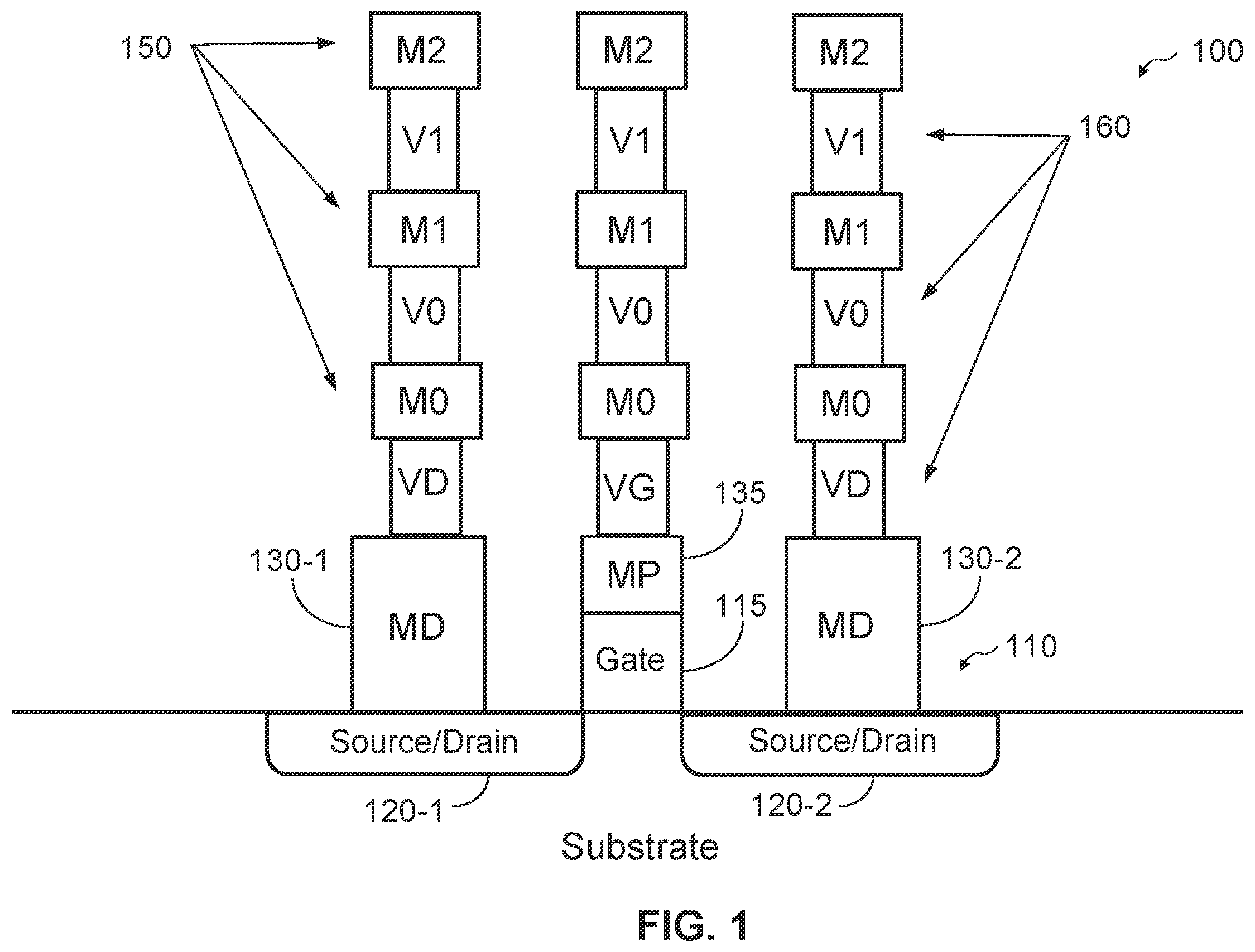 Patent US12581713 Figure 1 – Via alternate net spacing