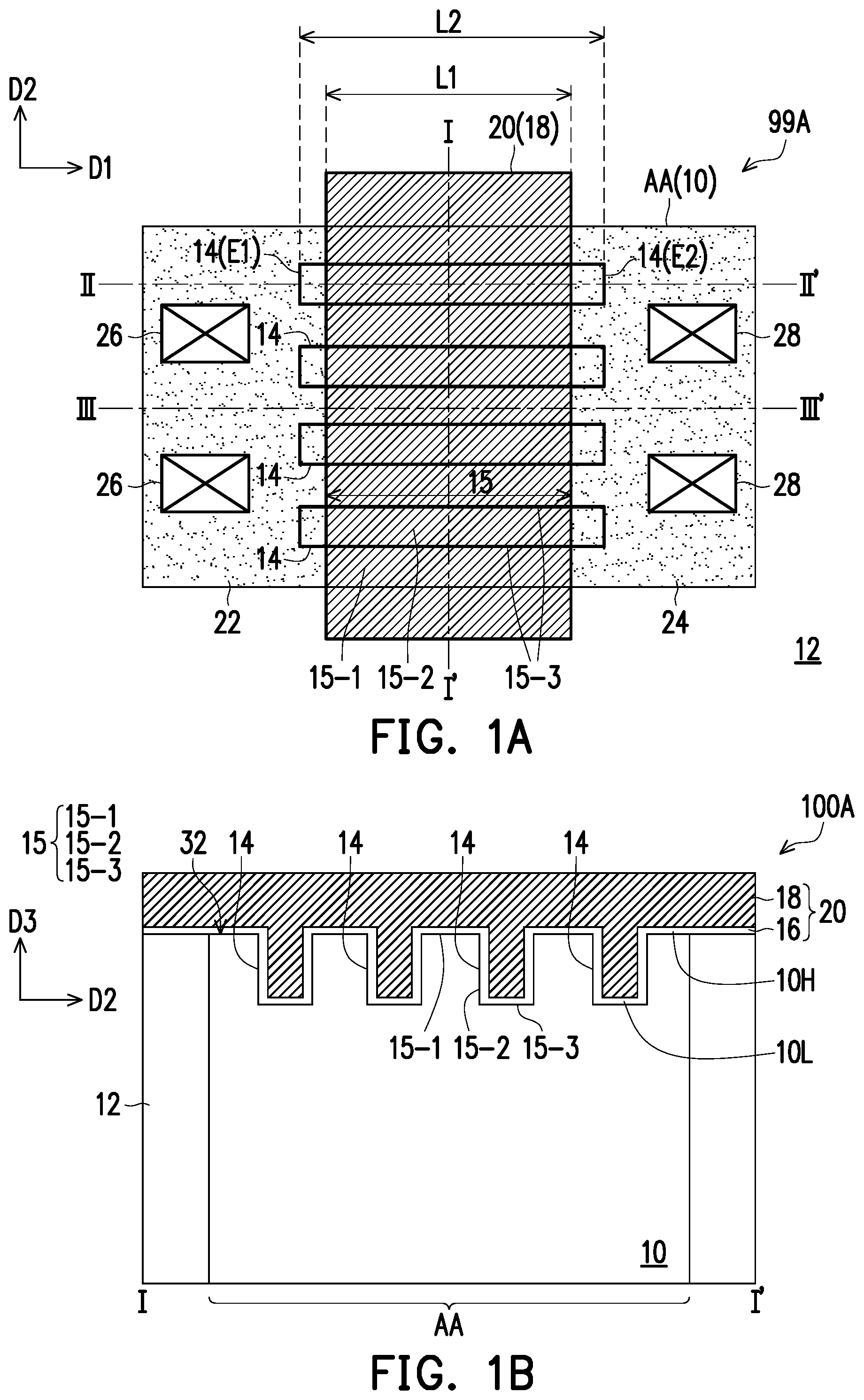Patent US12581715 Figure 1 – Semiconductor device and a method of fabricating the same with increased effective width of the channel without increasing the width of the gate active region