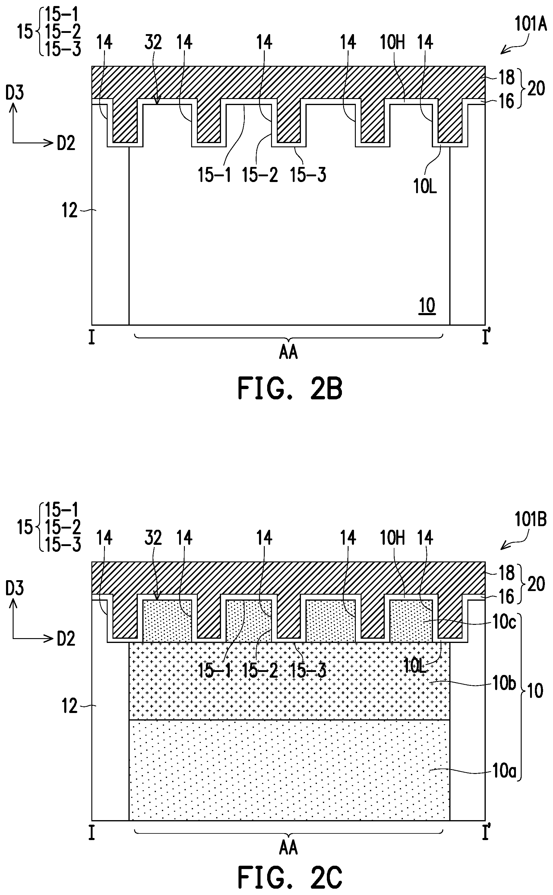 Patent US12581715 Figure 3 – Semiconductor device and a method of fabricating the same with increased effective width of the channel without increasing the width of the gate active region