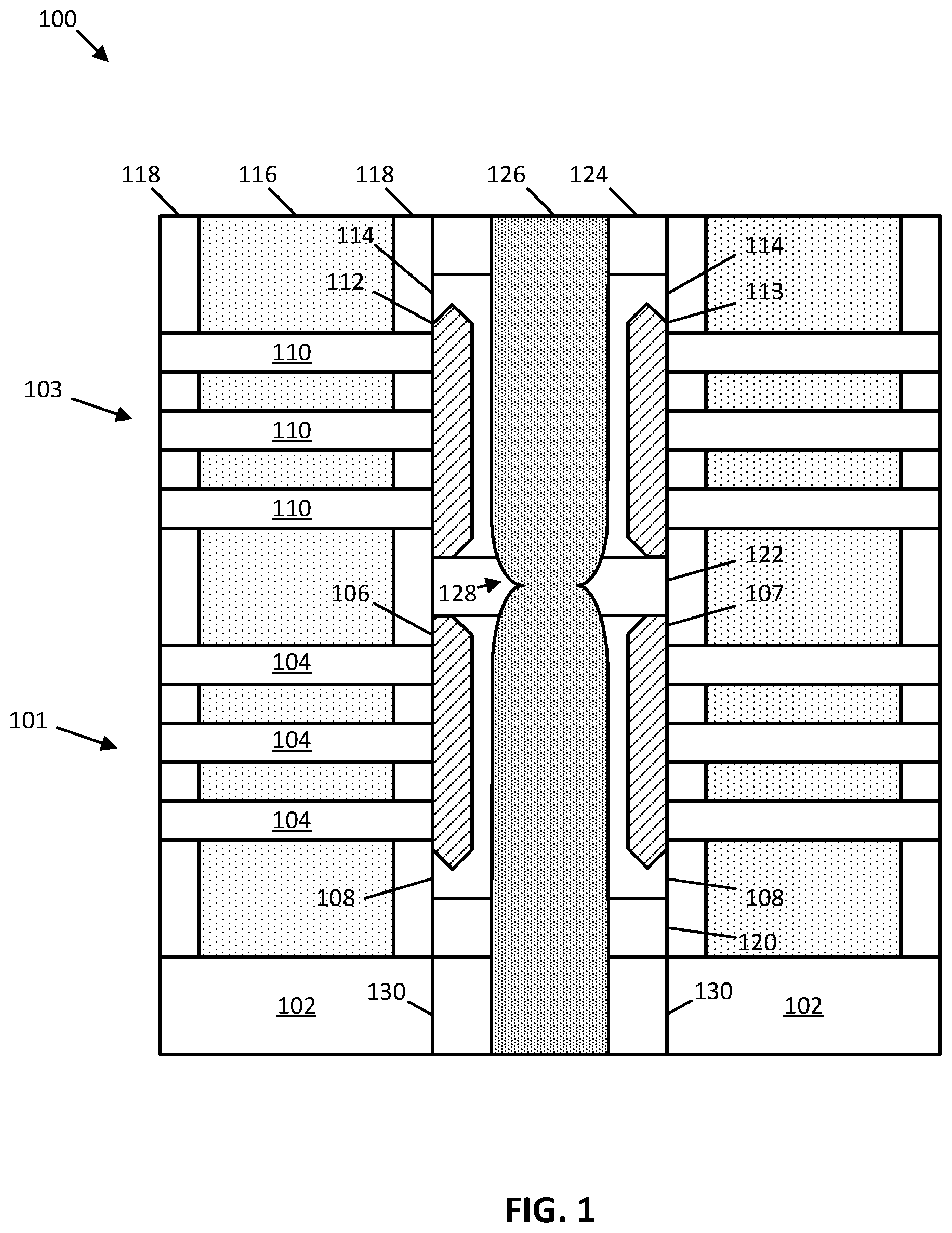 Patent US12581717 — Frontside and backside epi contact — Figure 1