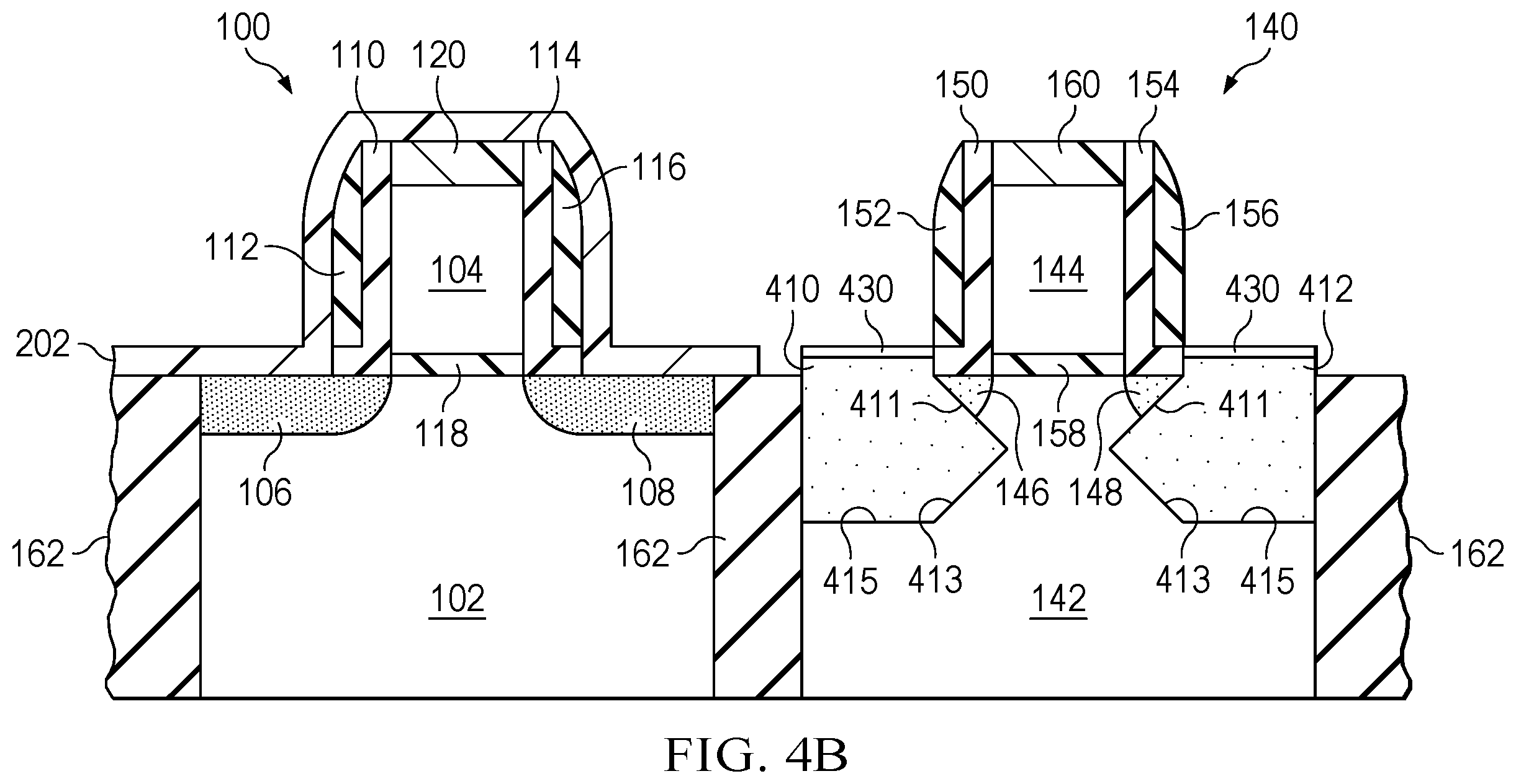 Patent US12581718 Figure 5 – Raised source/drain transistor