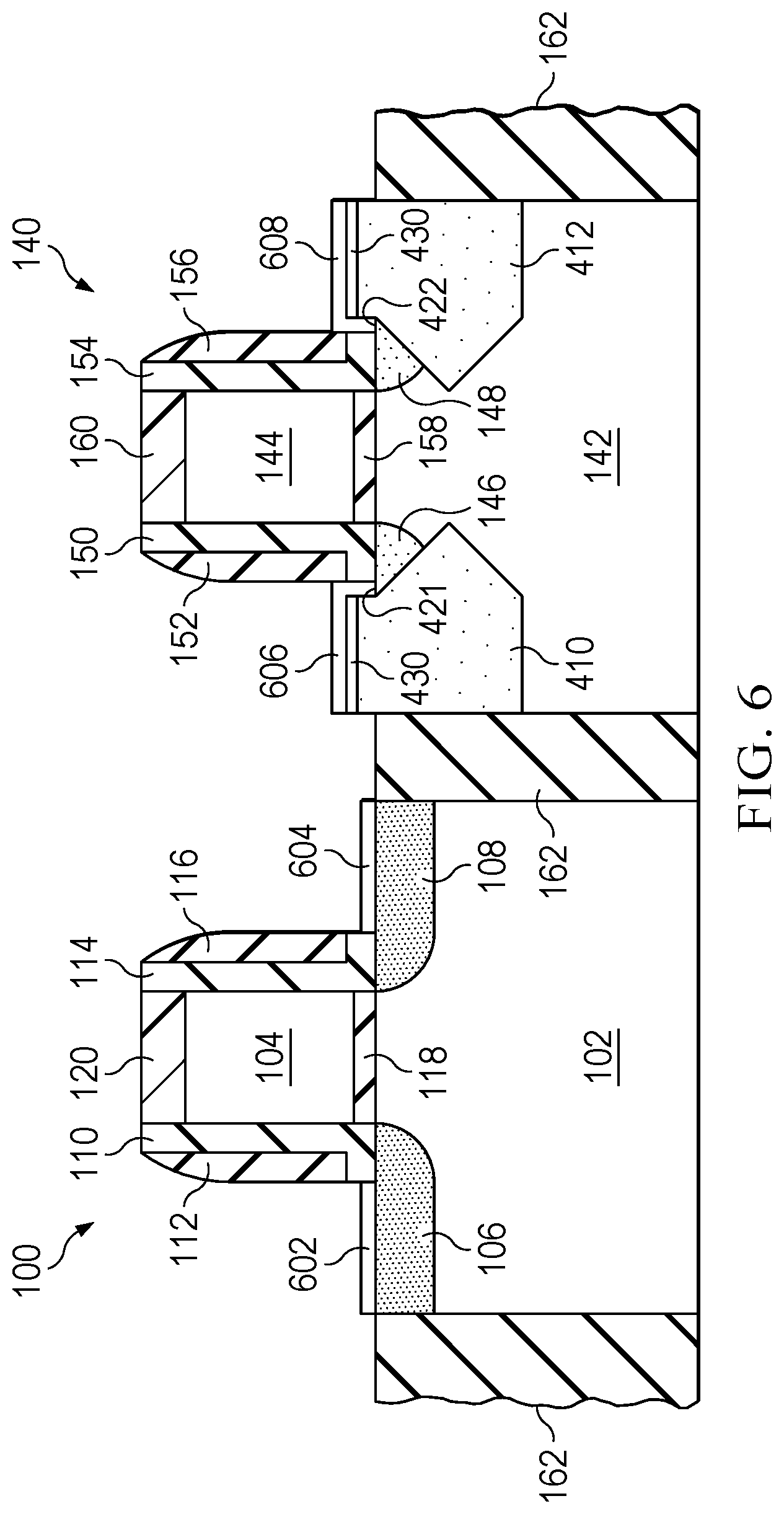 Patent US12581718 Figure 7 – Raised source/drain transistor