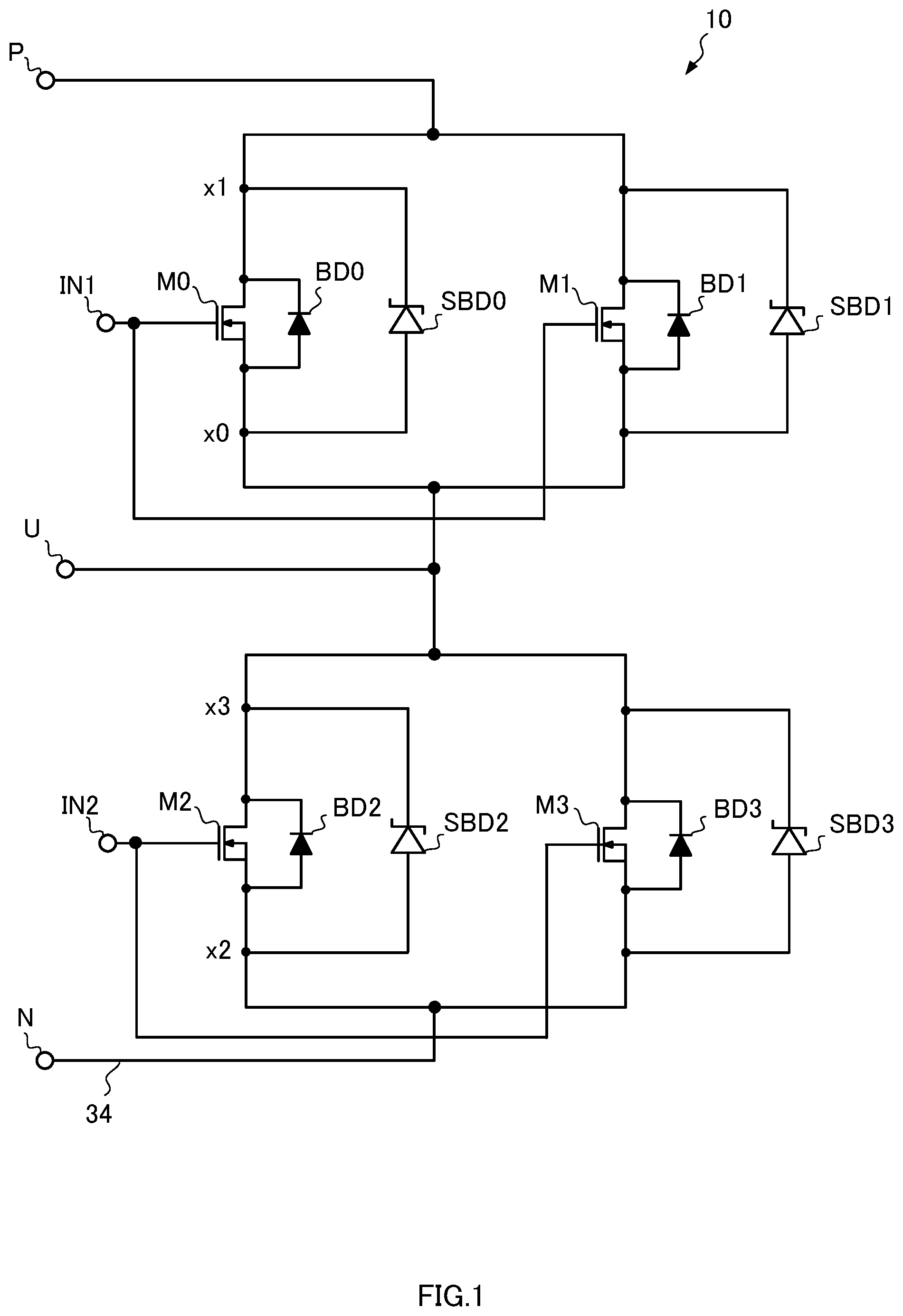 Patent US12581727 Figure 1 – Electronic circuit and semiconductor module