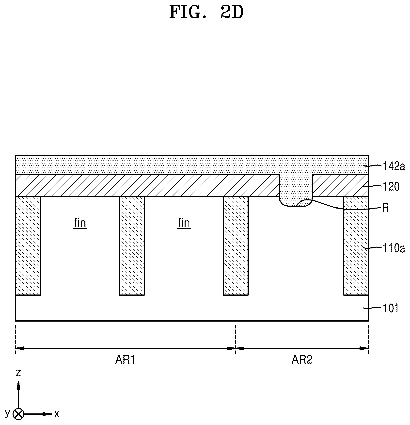 Patent US12581729 Figure 5 – Semiconductor device including fin field effect transistor and planar fin field effect transistor